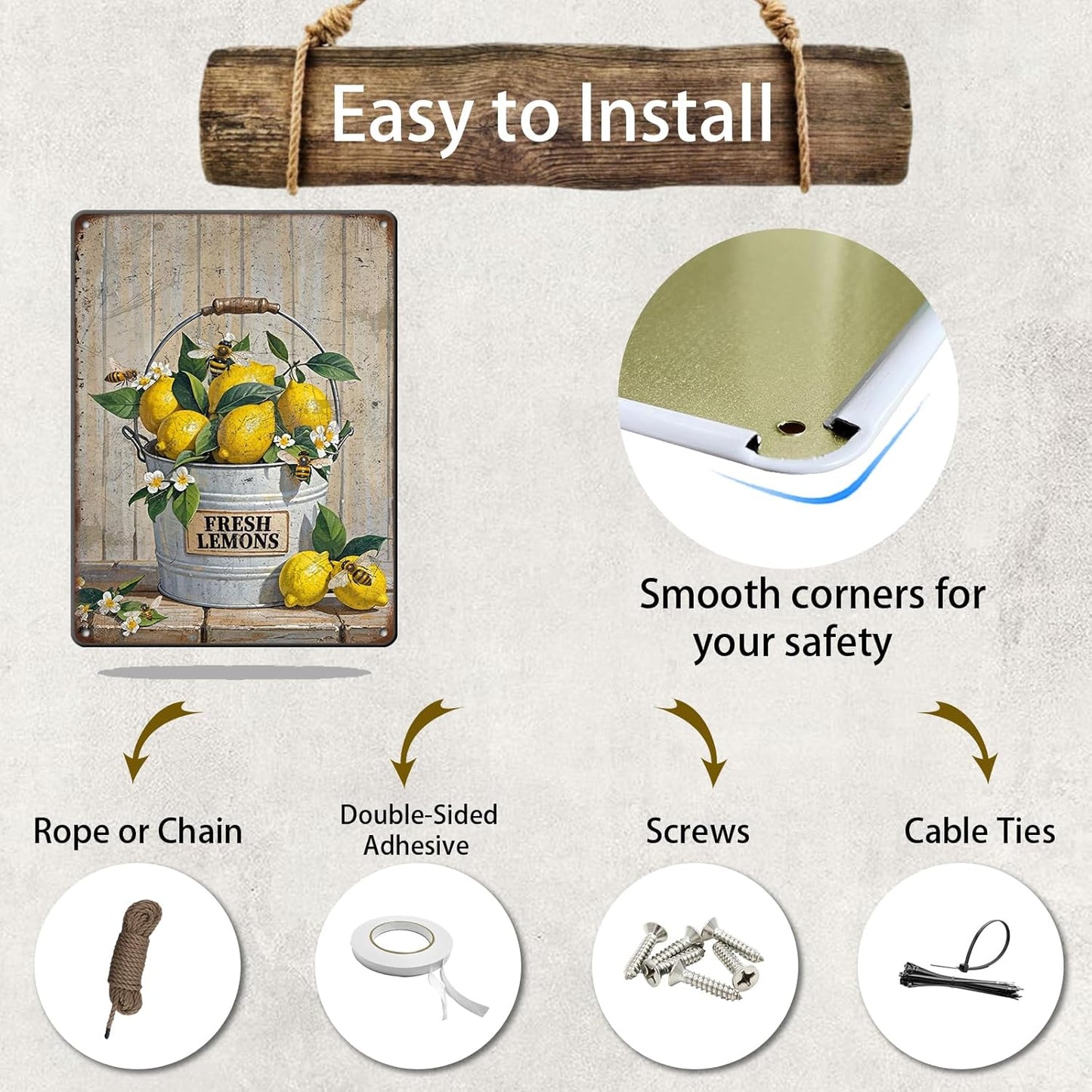 Funny Welcome Lemon Tin Sign 12x16 Inch Yellow Lemon Home Sweet Home Lemon Outdoor Street Metal Tin Tin Sign Home Kitchen Garden Restaurant Man Cave Wall Decor