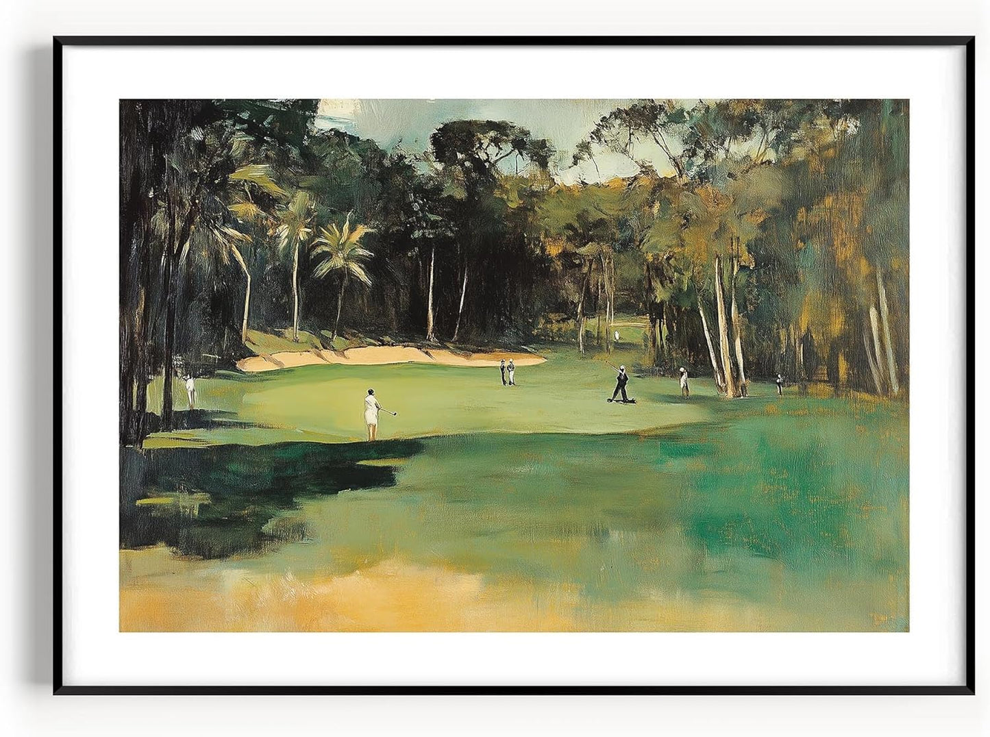 Vintage Golf Course Premium Giclee Fine Art Prints - Antique Style Golf Course Painting Posters, Golf Wall Art, Aesthetic Golfing Poster for Home Office Decor, Ready to Frame