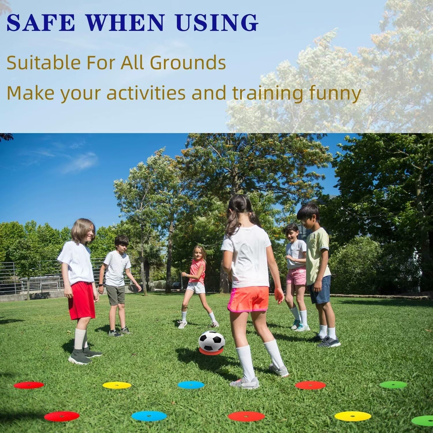 Spot Markers 4.72 Inch 9 Inch Non Slip Rubber Floor Markers Flat Field Cones Poly Dots for Soccer Basketball Sports Speed Agility Training and Drills