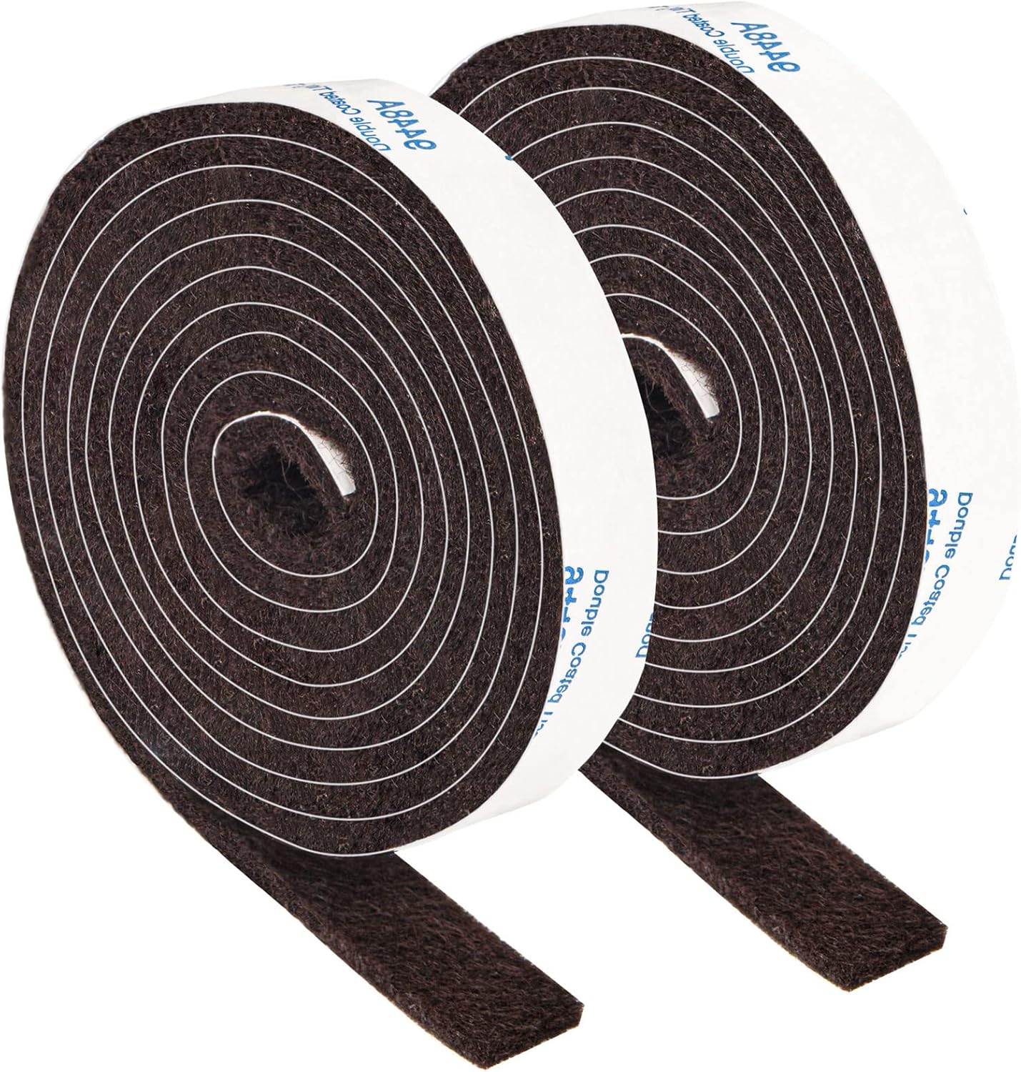 Felt Strip Rolls, 2x 60 Inch Brown Felt Tapes with Adhesive Backing for Furniture