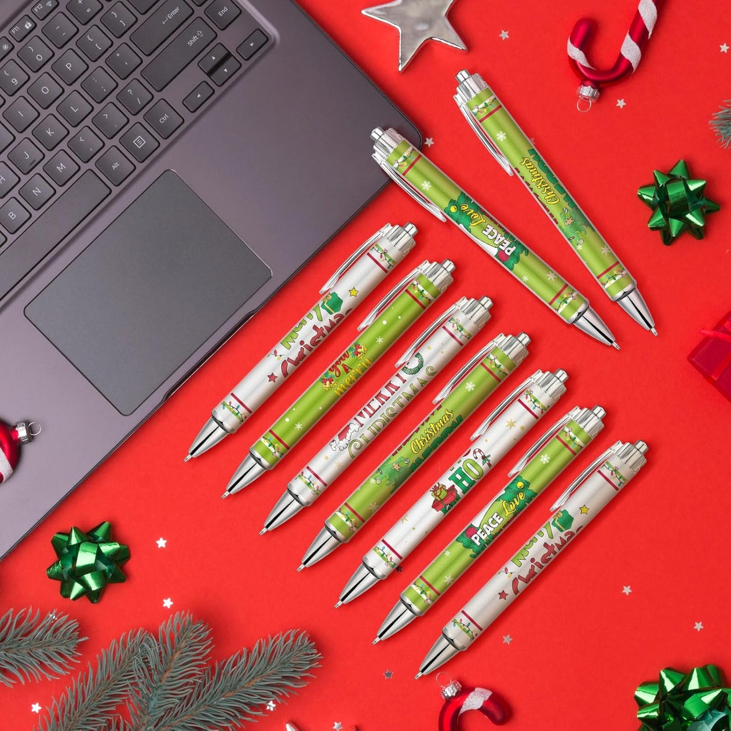 48 Christmas Green Master Pens Bulk Christmas Funny Ballpoint Pen Christmas Party Favors Black Ink Retractable Cute Cartoon Pen Christmas Accessories For School Office Supplies Gifts Rewards
