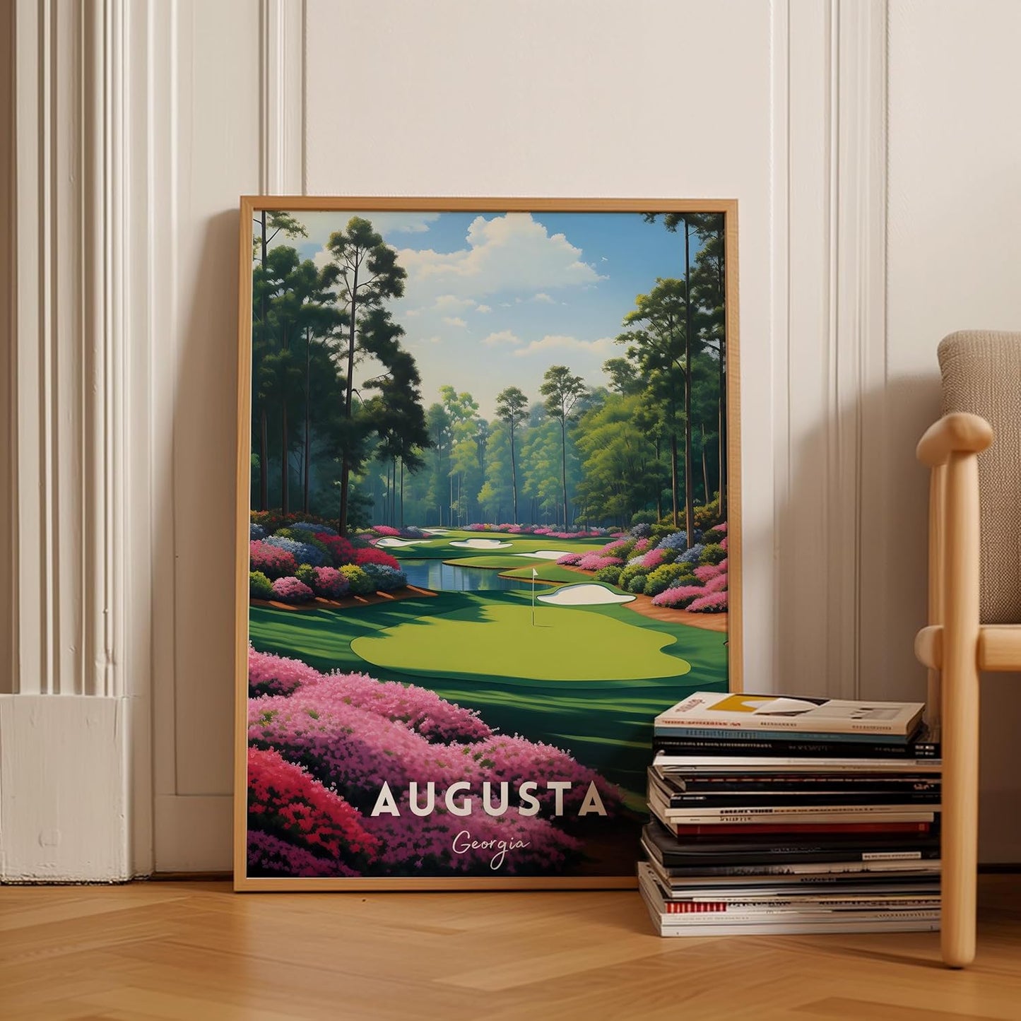 Golf Course Premium Giclee Fine Art Prints - Augusta, Pebble Beach, Pinehurst, Golf Course Posters, Golf Wall Art, Aesthetic Poster for Home Office Decor, Ready to Frame