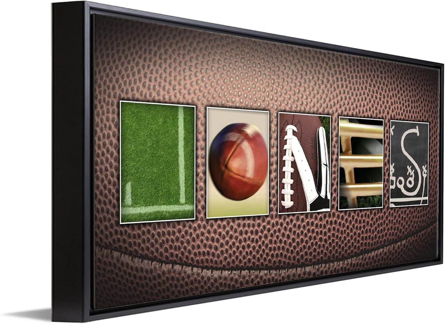 Personal-Prints FOOTBALL Personalized Décor or Gift for the Coach, Player or Fan |Customized Football Name Wall Art Gift (16"x32" Float Framed Canvas)