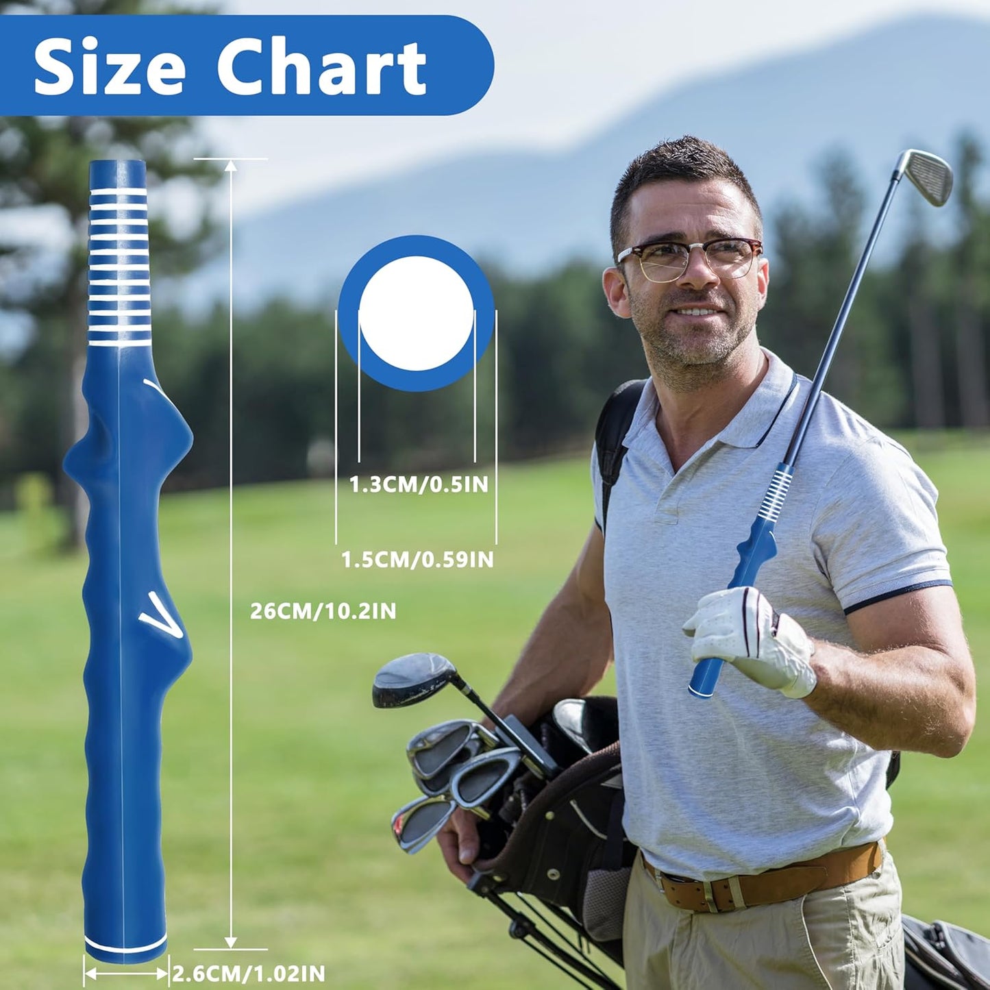 1 Pcs Right-Hand Golf Training Grip:Club,Rubber Swing Grip Trainer,Golf Accessories for Adults,Beginners,All Levels.Improvement Tool for Proper Hand Placement.