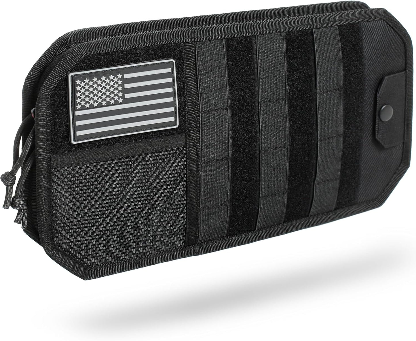 1000D Molle Car Sun Visor Organizer with Glasses Clip - Multi-Pocket Tactical Car Sunshade Storage Pouch Holder Molle Panel for Cars, SUVs & Trucks