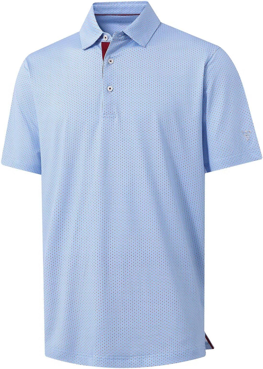 M MAELREG Mens Golf Shirt Short Sleeve Dry Fit Print Moisture Wicking Performance Patterns Collared Polo Shirt