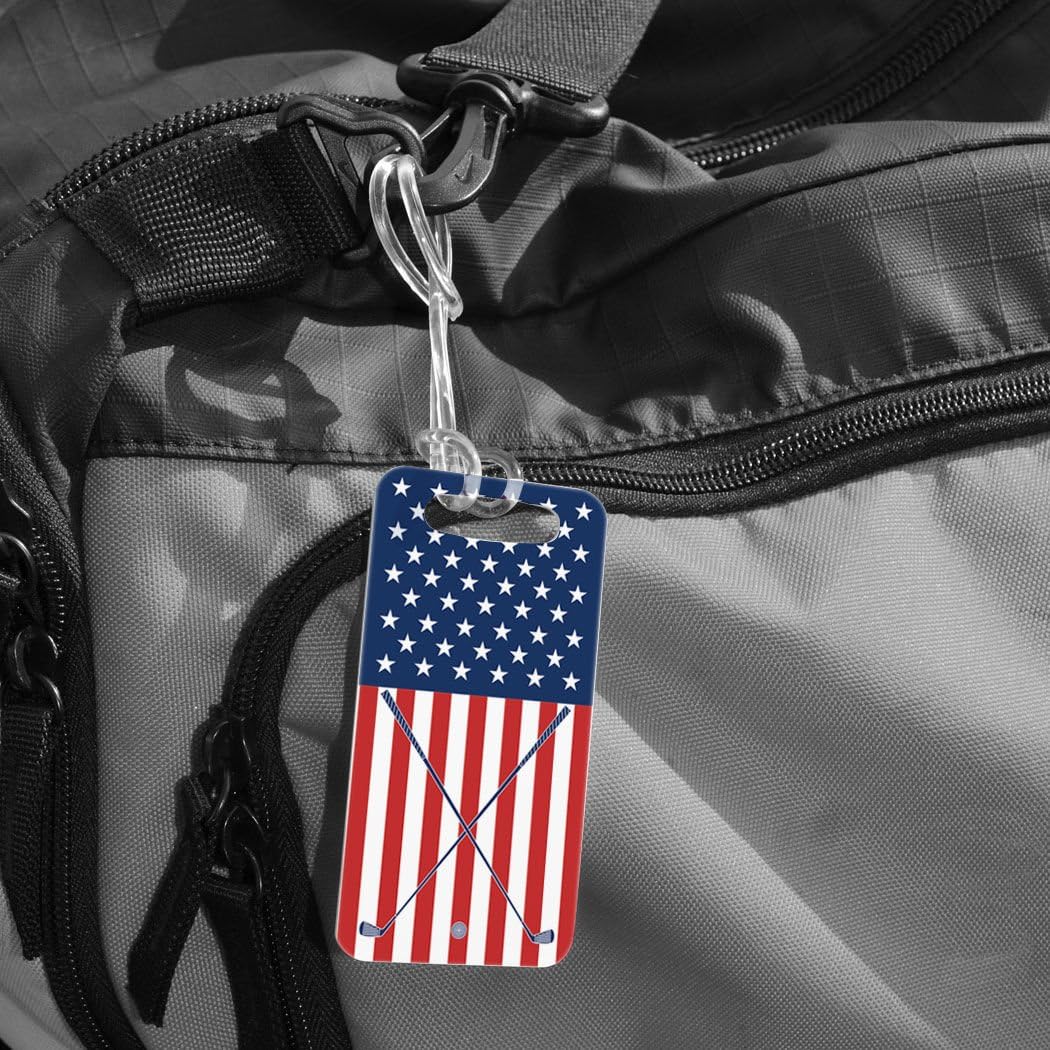 ChalkTalkSPORTS Golf Luggage & Bag Tag | USA Golfer | No Personalization on Back | Small