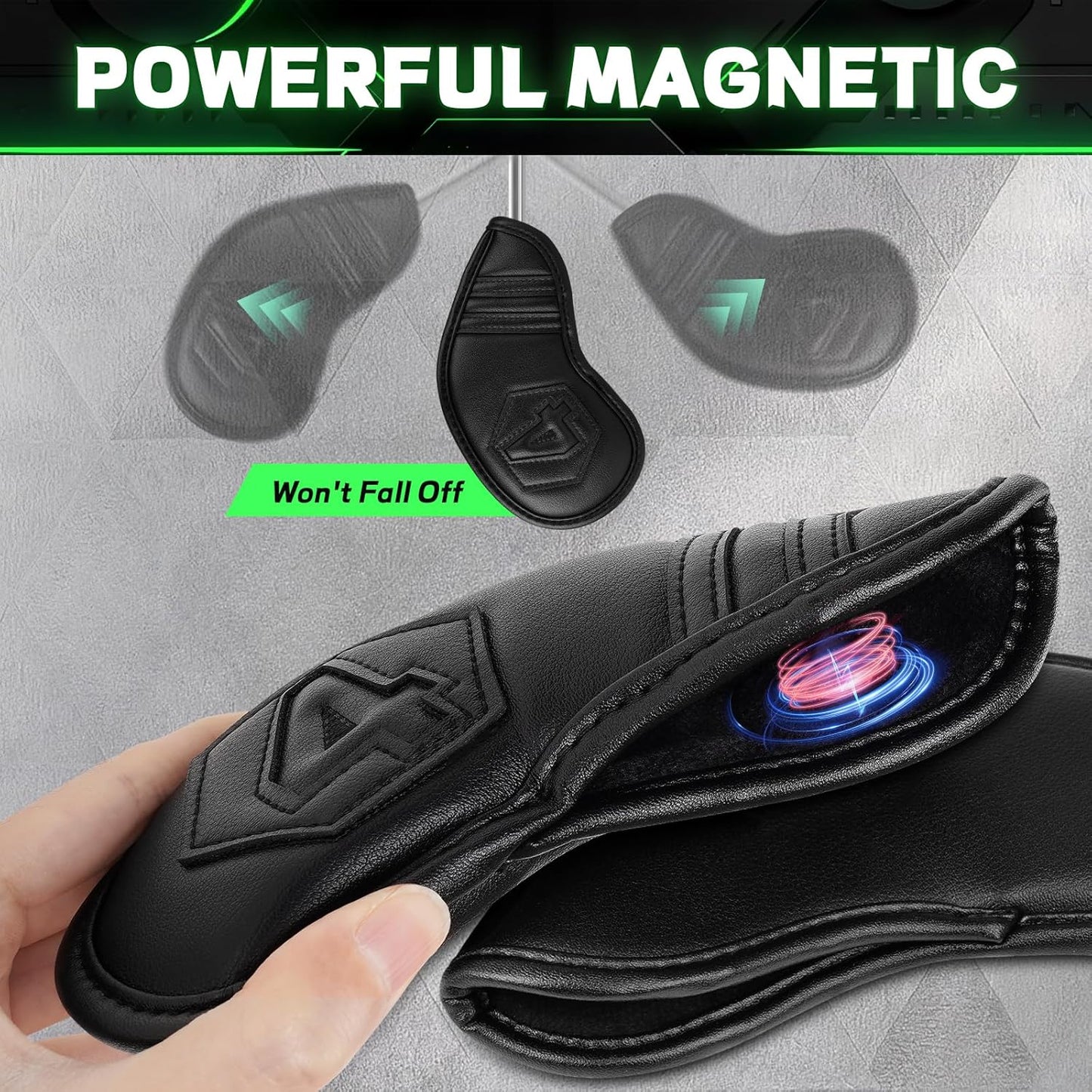 Magnetic Golf Iron Covers Set 10 Pcs Golf Iron Headcovers PU Leather Easy Off/On Protective Cover