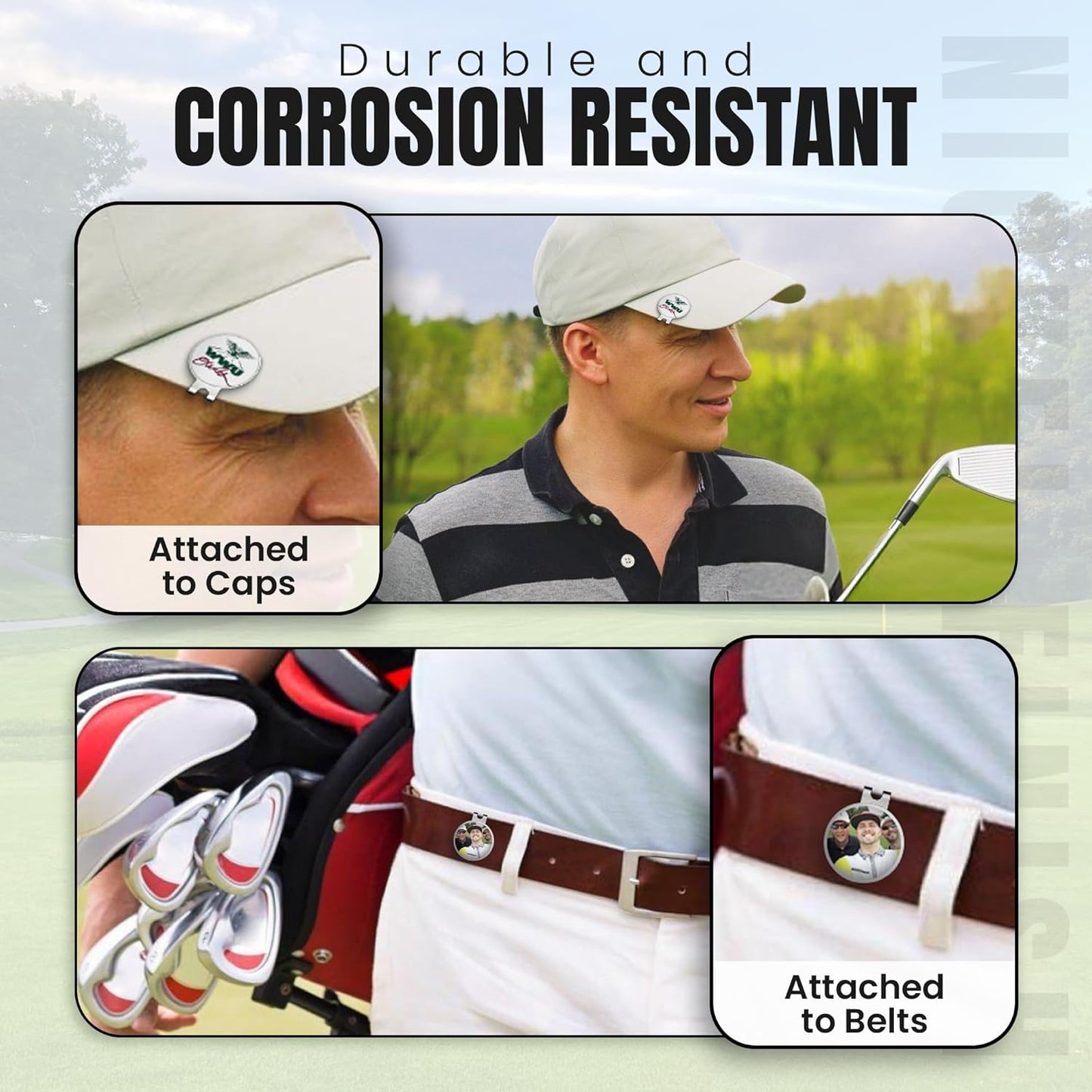 Indiana Metal Craft Golf Ball Marker Magnetic Hat Clip with Personalized Photo or Logo (1 x 1.25 Inches)