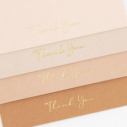 Crisky Neuttral Brown Thank You Cards with Envelopes & Stickers， 25 Pack Bridal Shower Graduation Thank You Cards Small Business, Wedding Baby Shower Birthday Funeral Notes Bulk