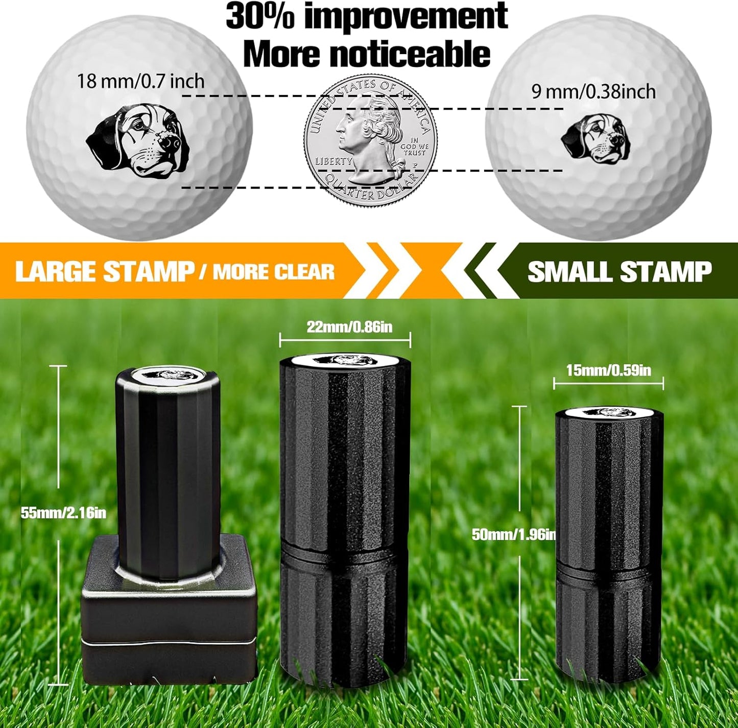 ONFAON Custom Golf Ball Stamp, Personalized Name Golf Ball Marker Stamp with Monogram Logo, Reusable Inking Customized Golf Stamper Accessories Gifts for Golfers