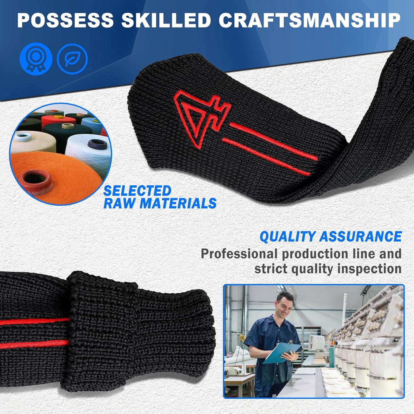 mytag 8PCS Golf Hybrid Iron Covers Set, Knit Hybrid Head Covers, Fits Cobra T Rail, Cleveland Launcher, Wilson Launch Pad, Tour Edge Hot Launch - Customizable