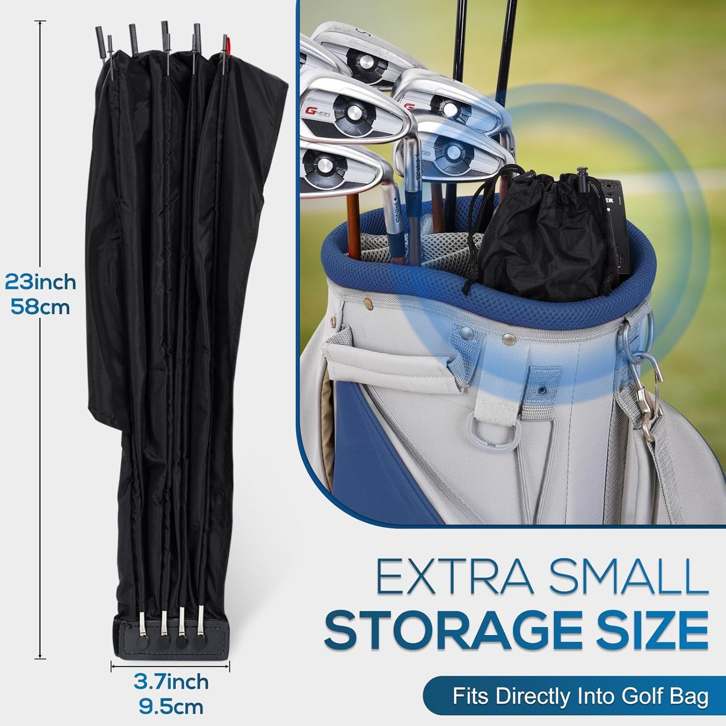 Golf Bag Rain Cover, Golf Club Protector, Waterproof Rain and Dust Covers, Easy Access Golf Bag Rain Hood/Cover, Anti UV,Anti-Static,All Weather Protection, Garage Storage (Upgrade-Bracket Flip)