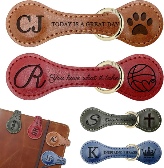 Personlized Custom Magnetic Leather Bookmarks with Engraved Logo Text for Reading Women Men,Custom Vintage Magnetic Book Marks Clip Gift for Book Lovers Readers Women Kids Teacher Classmate…