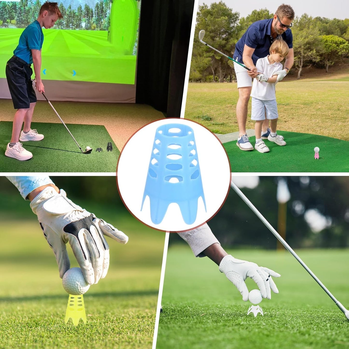 Golf Simulator Tees - Plastic Golf Tees Use for Home & Outdoor & Indoor Driving Range & Winter Turf