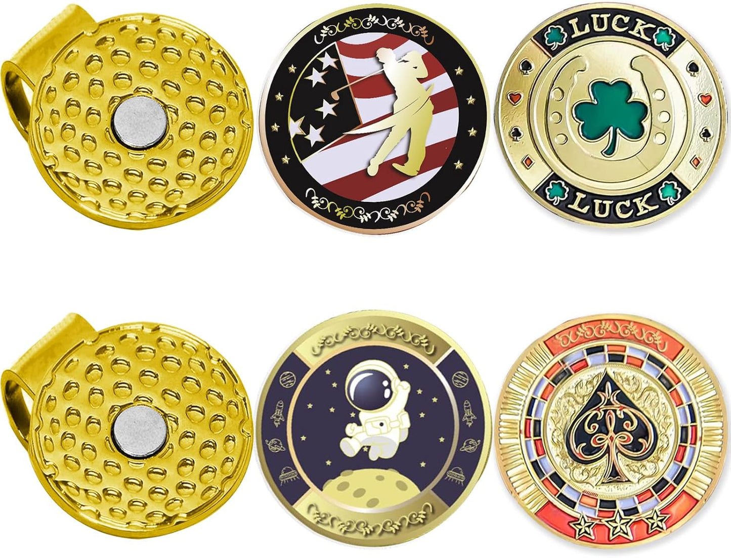 Jebor Golf Ball Markers with Hat Clips and Storage Box Value Sets for Men Women Golfer, Removable Attaches Easily to Golf Cap Premium Gifts Golf Ball Marker hat Clip