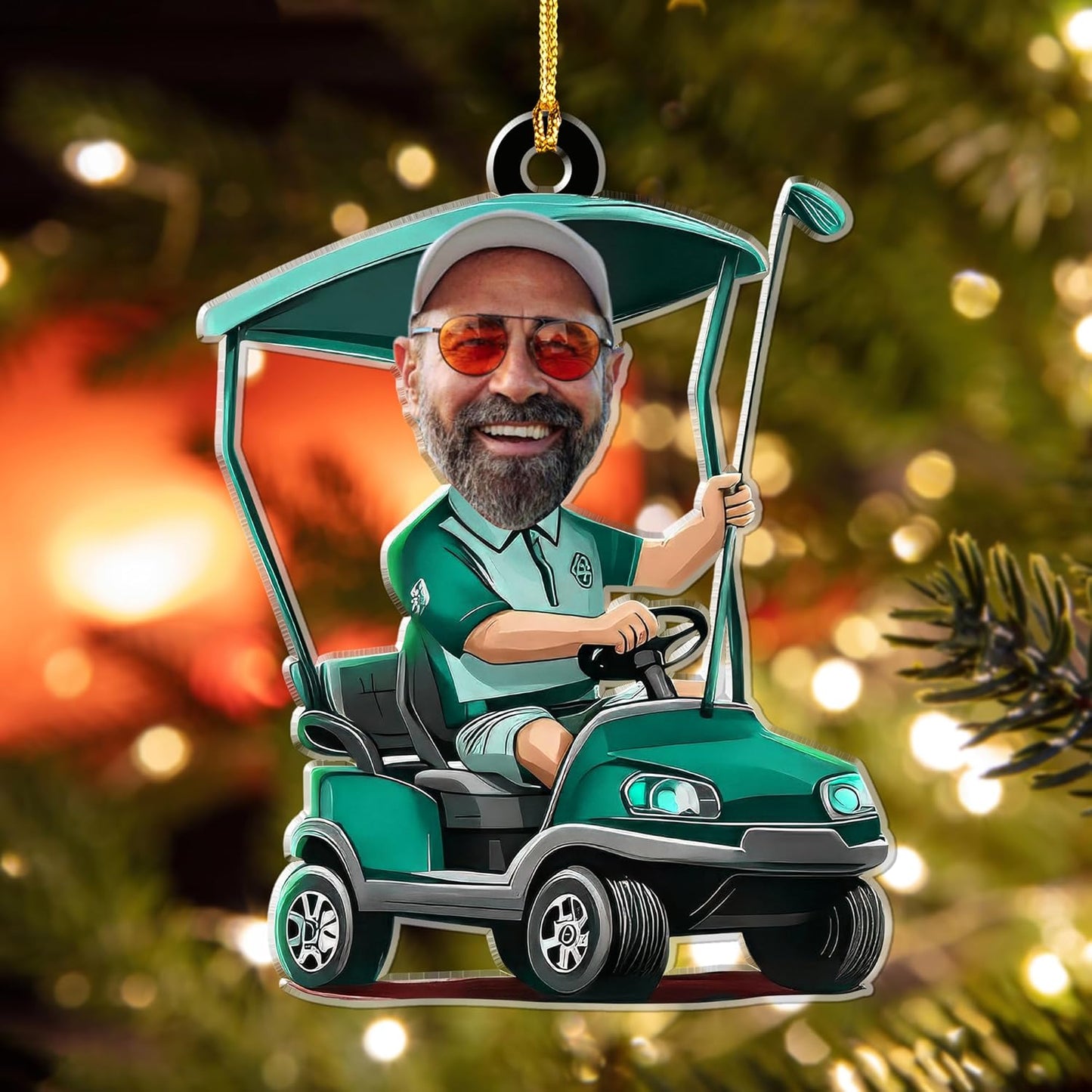 Custom Photo Golf Ornament 2025, Personalized Picture Golfer Ornament, Customize Acrylic Ornaments for Christmas Tree, Gifts for Golf Lover