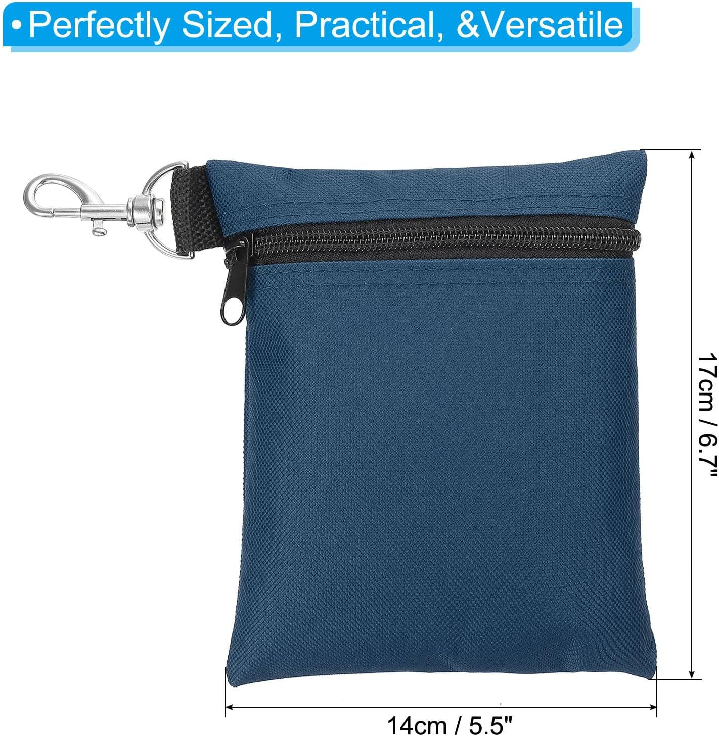 PATIKIL Golf Tee Pouch, Zipper Golf Ball Bag with Metal Lobster Claw Clip for Men Women Valuables Holder