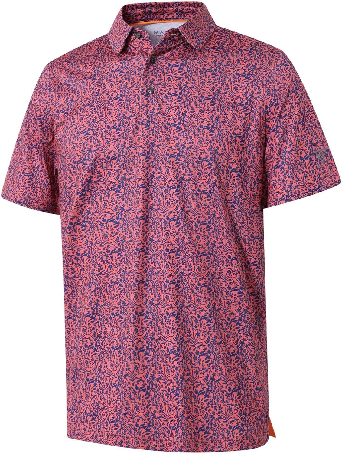 Golf Shirts for Men Dry Fit Short Sleeve Print Performance Moisture Wicking Polo Shirt