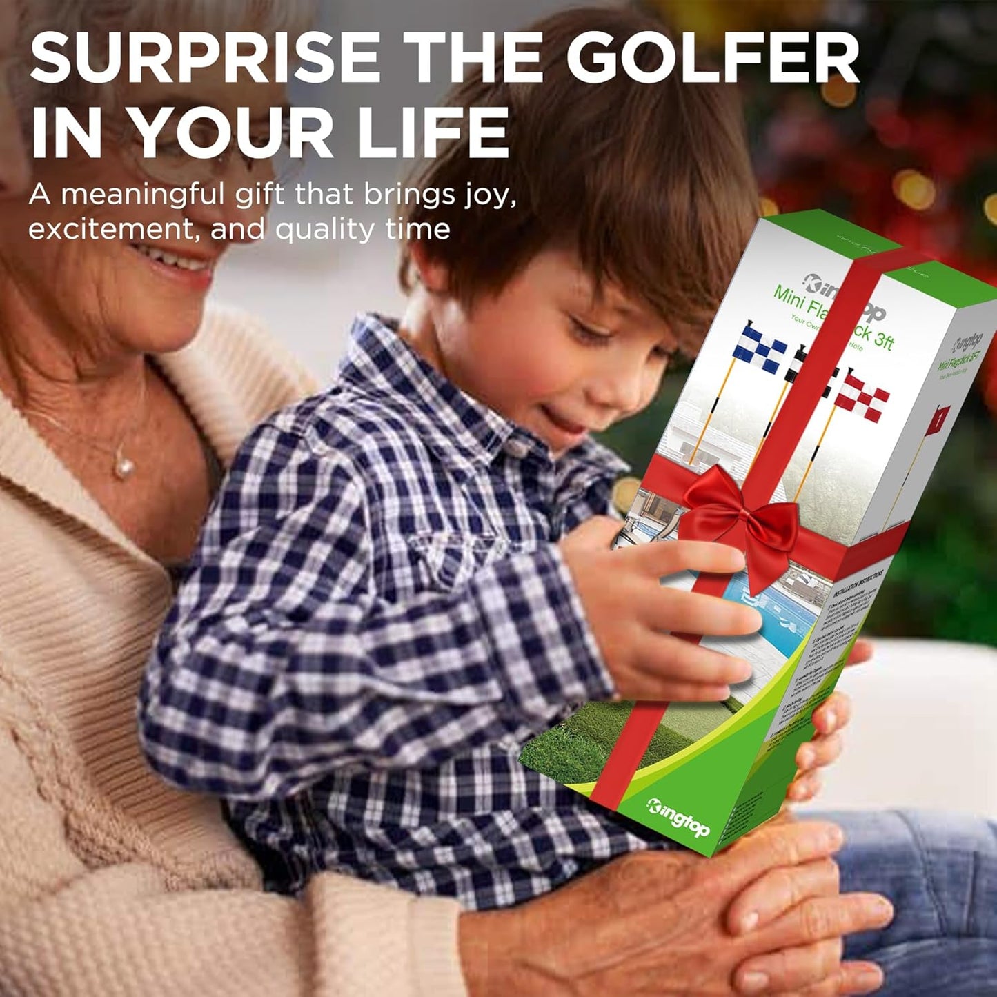 KINGTOP Golf Flagstick Mini, Putting Green Flag for Yard, All 3 Feet, Double-Sided Numbered Golf Flags, Golf Pin Flag Hole Cup Set, Portable 2-Section Design, Gifts Idea