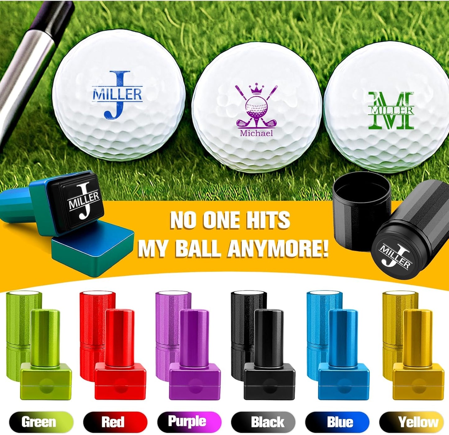 Custom Golf Ball Stamps, Personalized Waterproof Golf Ball Marker with Ink, Customized Golf Accessories Gifts for Men Women Golfer