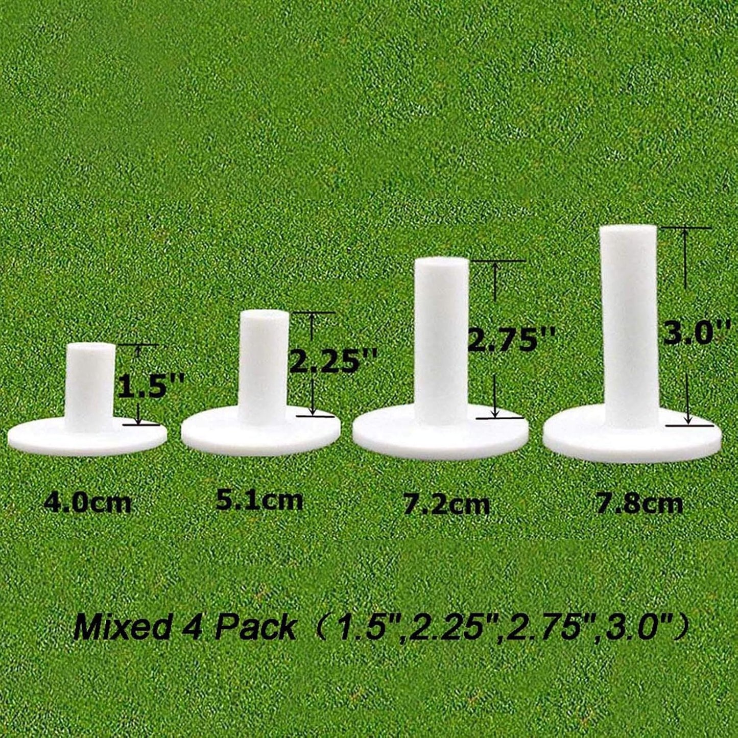 Golf Rubber Tees Driving Range Different Size, Professional Durable Tee Set for Indoor Outdoor Practice Mat…