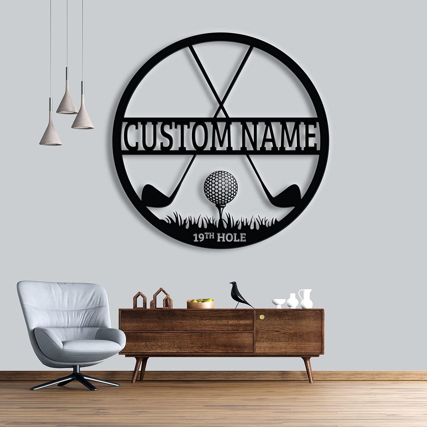 Personalized 19th Hole Custom Golf Metal Sign, Funny Man Cave Sign for Golfers, Custom Metal Pub Wall Art Decorative Accent, Home Decor Sign for Man Cave Bar, Home Decor, Gift For Dad, Son, Sports Lovers, Christmas Gift