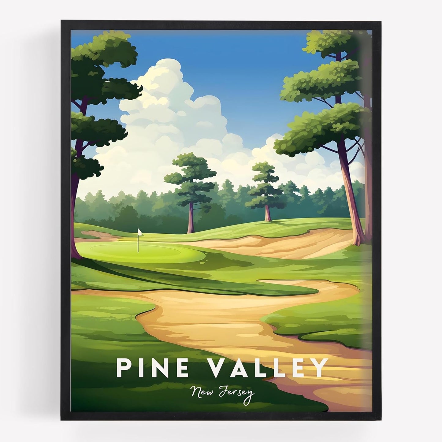 Golf Course Premium Giclee Fine Art Prints - Augusta, Pebble Beach, Pinehurst, Golf Course Posters, Golf Wall Art, Aesthetic Poster for Home Office Decor, Ready to Frame