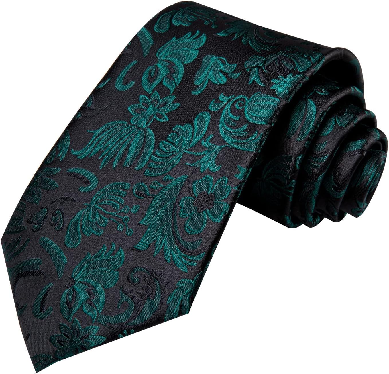 Dubulle Mens Paisley Striped Tie WOVEN Necktie for Men and Handkerchief Cufflinks Set Wedding Formal Business