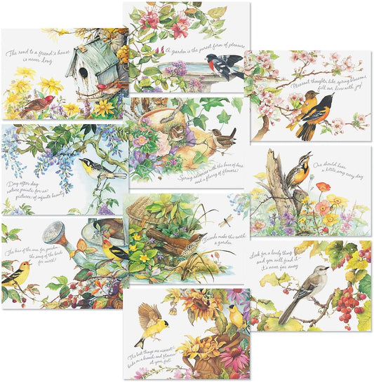 Current Nature's Serenade Religious Thinking of You Friendship Greeting Card Set - Value Pack of 20 Cards With White Envelopes for Friends & Family, 10 Designs, Large 5" x 7" Assortment