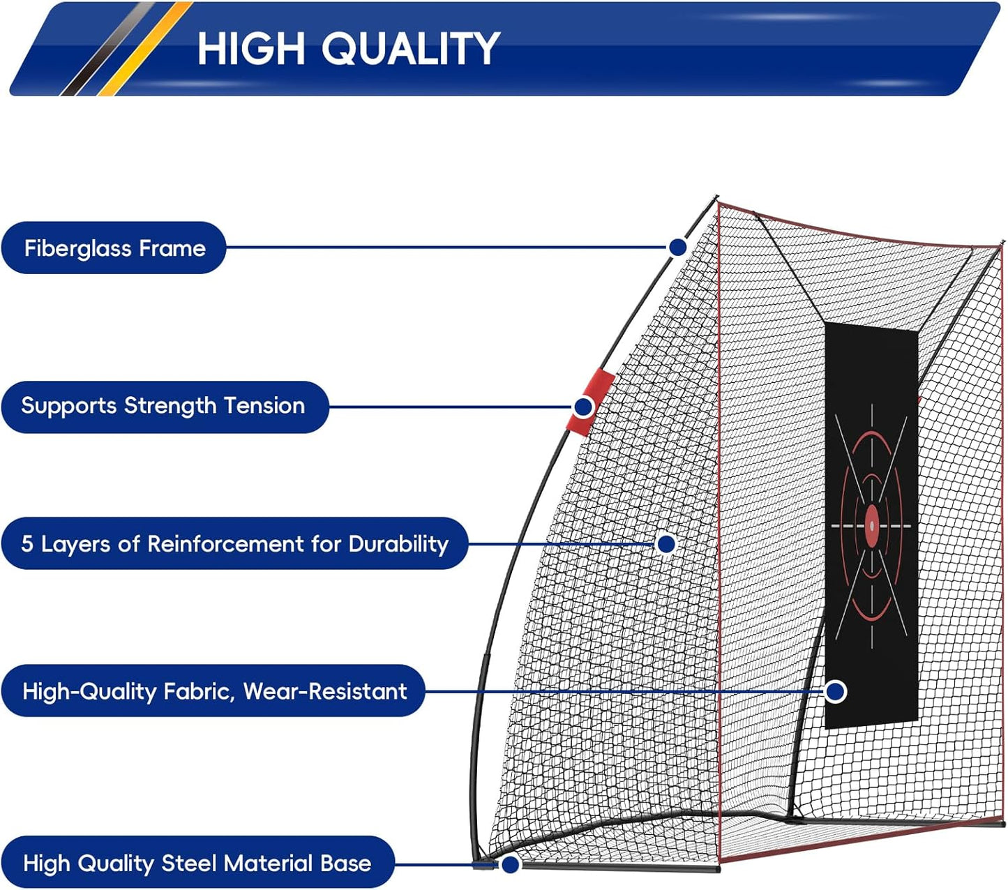 GCCSJ Golf Net, Practice Net,10 x 7ft Heavy Duty Golf Practice Net with Chipping Practice Net, Training Net for Backyard Driving Chipping Indoor Outdoor Training