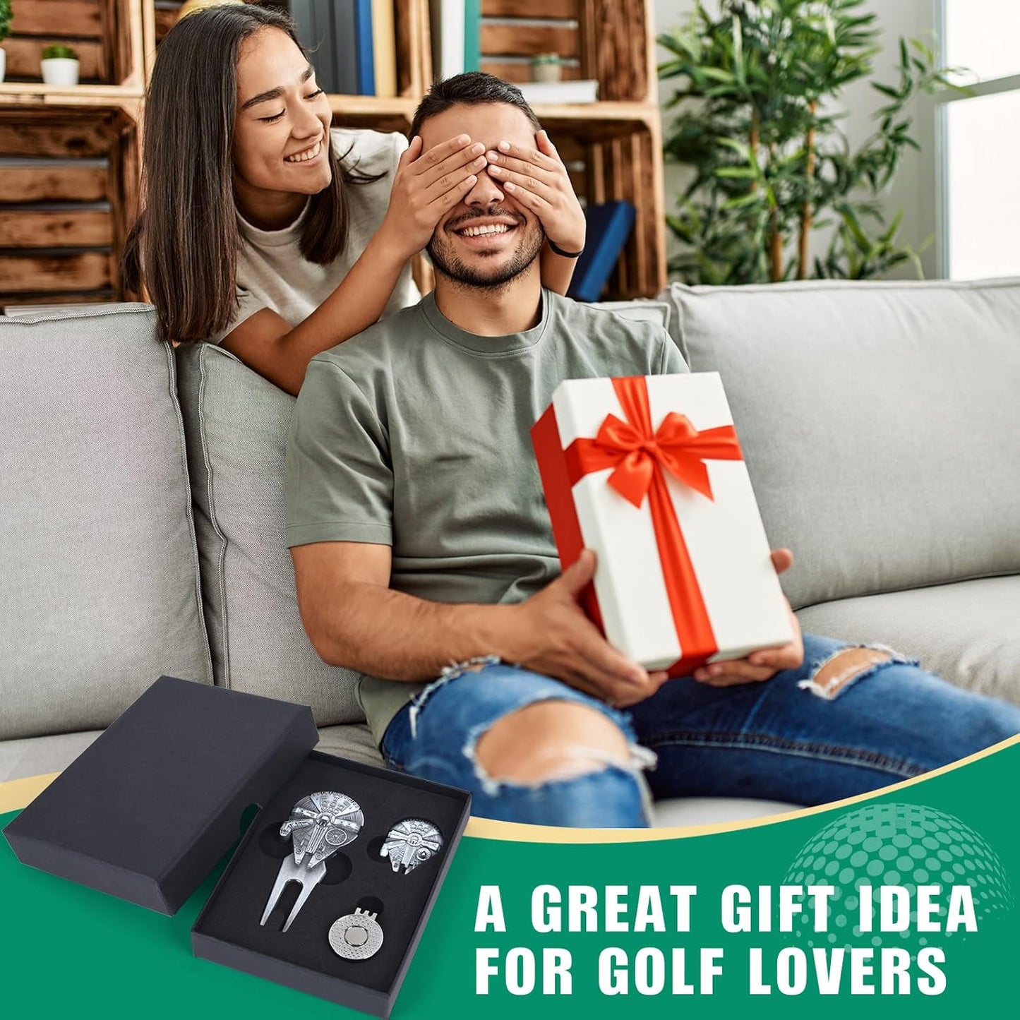 Golf Divot Tool with Golf Ball Marker Set, Funny Golf Accessories, Golf Gifts for Men, Gift Wrapping.