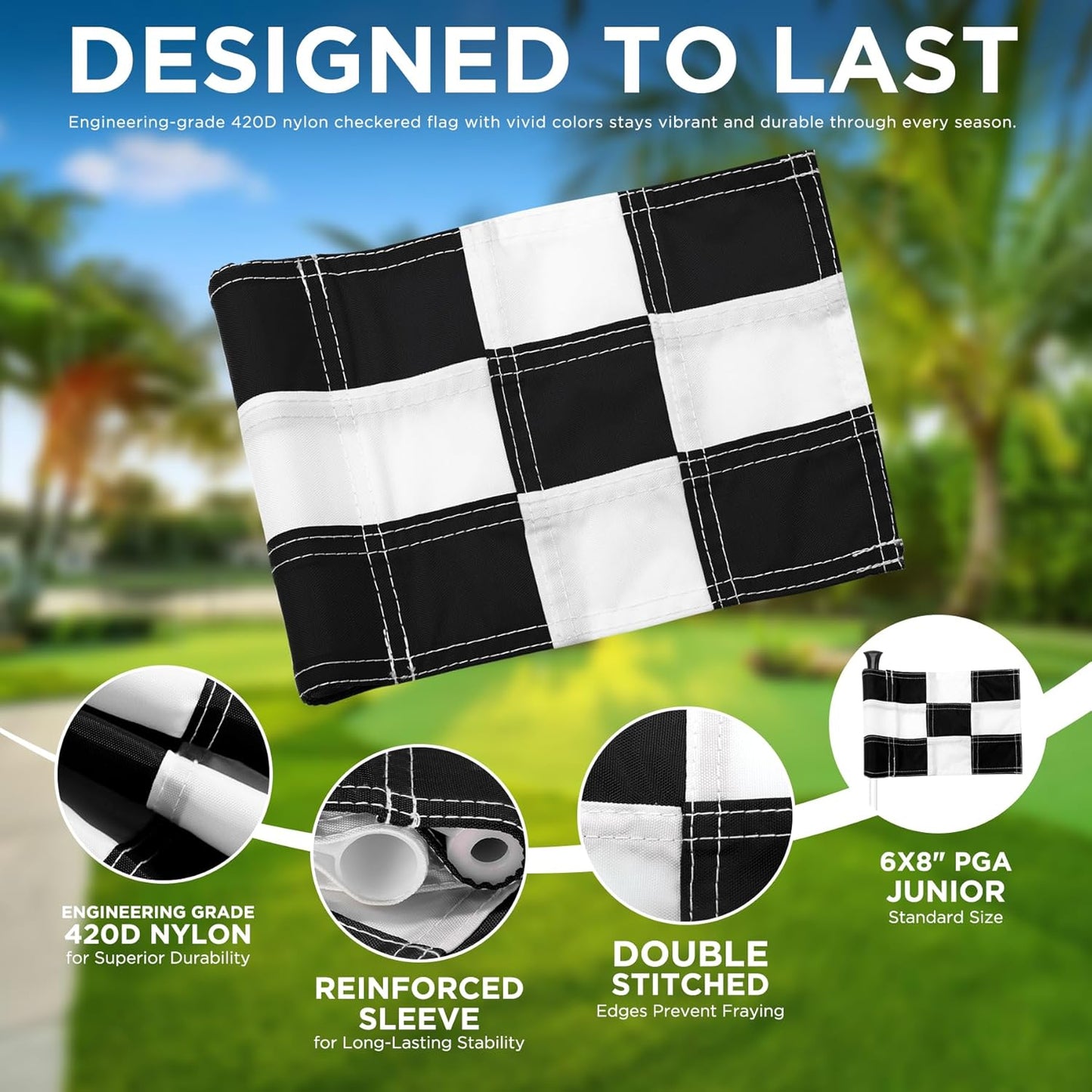 KINGTOP Golf Flagstick Mini, Putting Green Flag for Yard, All 3 Feet, Double-Sided Numbered Golf Flags, Golf Pin Flag Hole Cup Set, Portable 2-Section Design, Gifts Idea