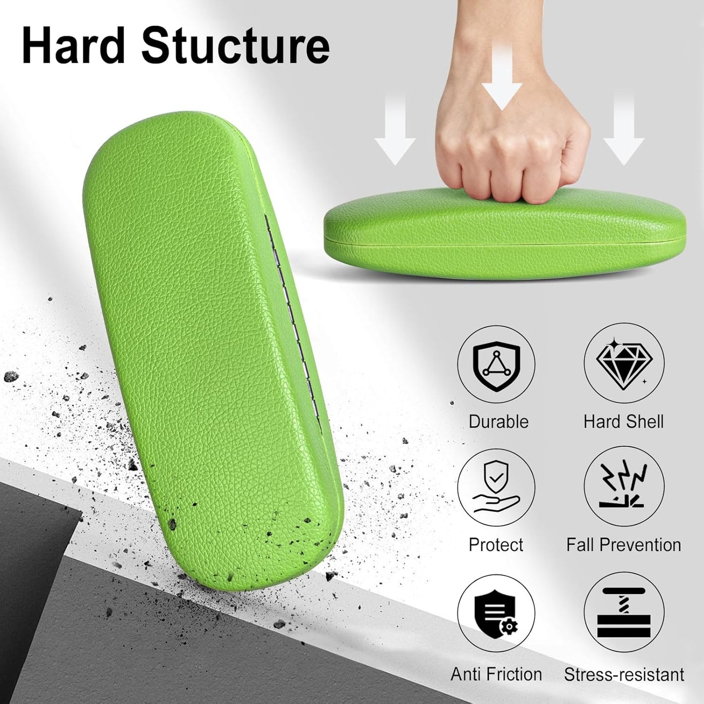 RayLove Glasses Case, Unisex Hard Shell Eyeglass Case, PU Leather Protective Hard Eye Glasses Cases with Eyewear Accessories