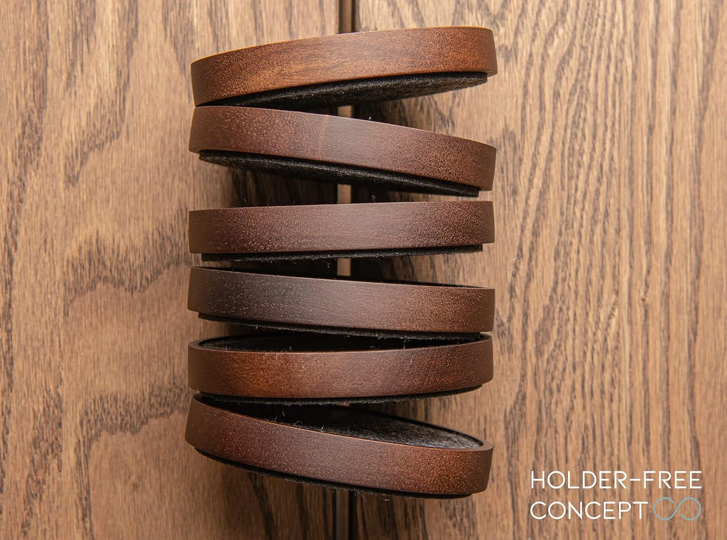 Wood Coaster for Drinks, 4.3 Inch, Set of 6, Absorbent and Insulation Felt Stackable Cup Holders, Coasters for Wooden Table, Designed by S1EGAN