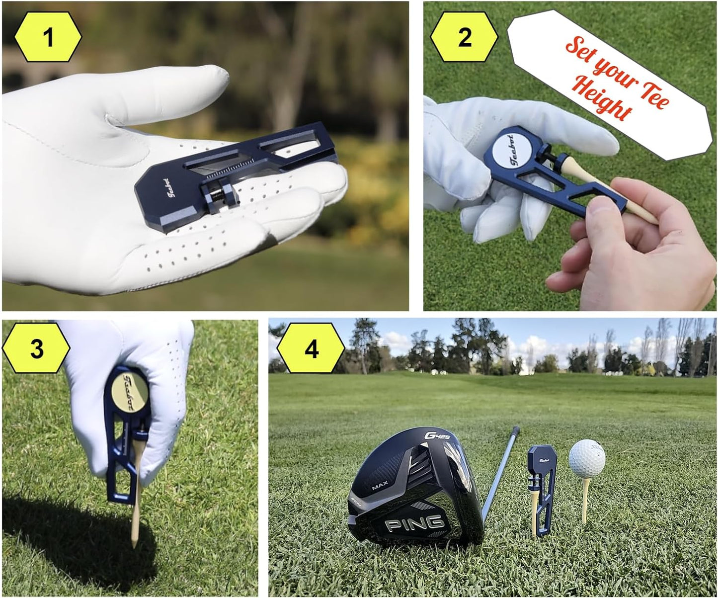 PRO - Premium Golf Accessory for Tee Height Setup Tool with Extreme Accuracy and Consistency