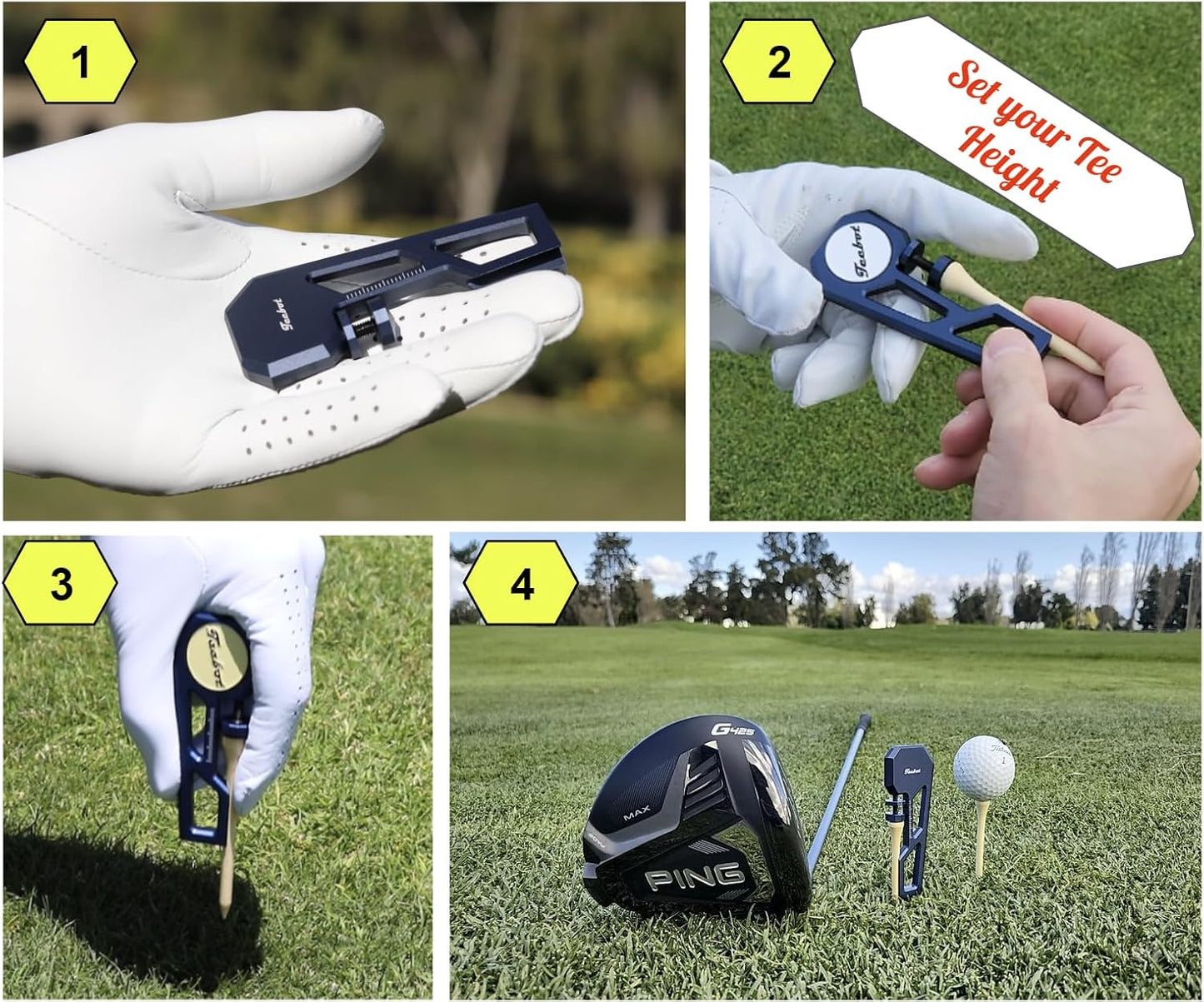 PRO - Premium Golf Accessory for Tee Height Setup Tool with Extreme Accuracy and Consistency