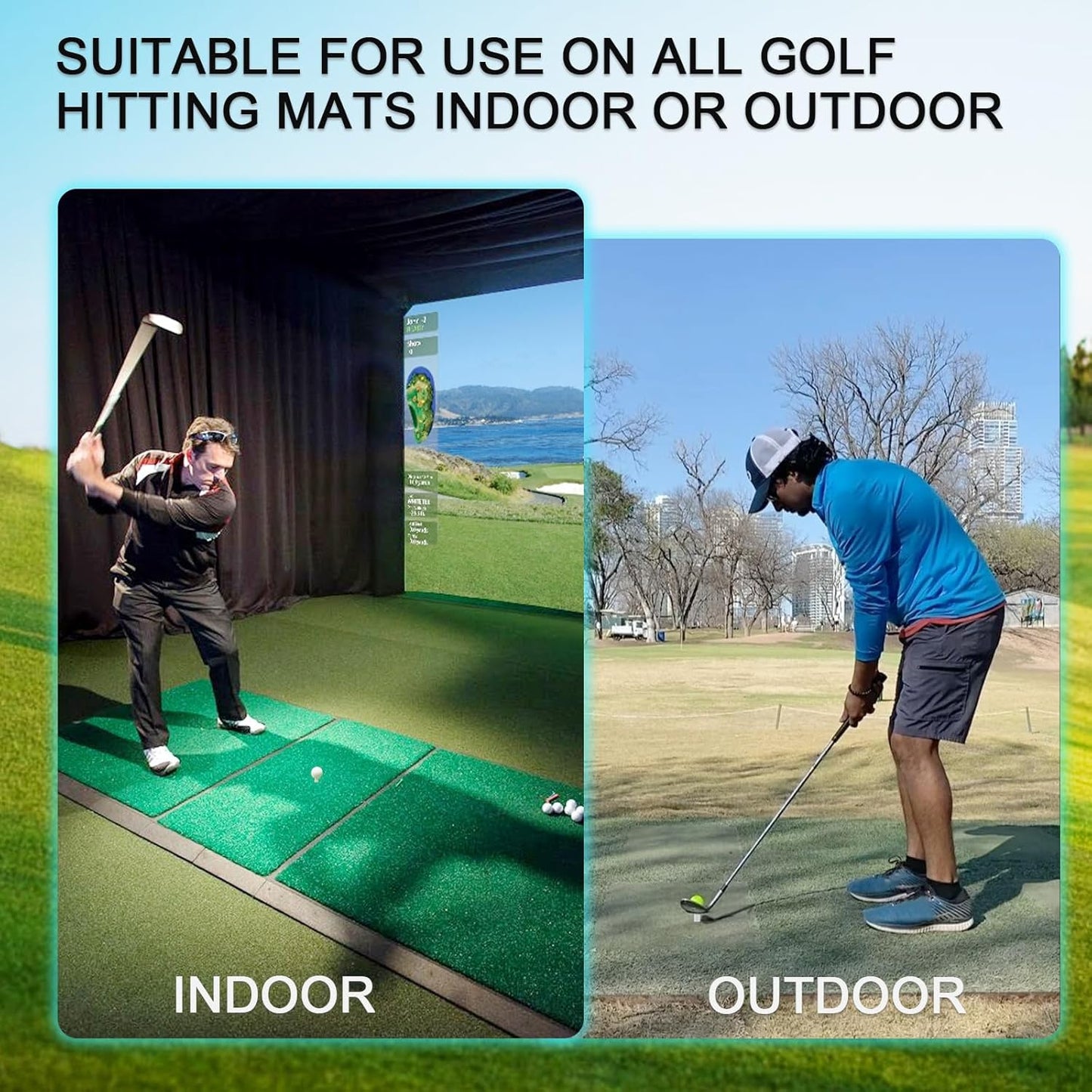 KOFULL Rubber Golf Tees for Mats, Golf Simulator Tees for Home, Golf Tee Holder for Driving Range & Simulator, Unbreakable Golf Mat Tee - Golf Accessories for Indoor & Outdoor Practice