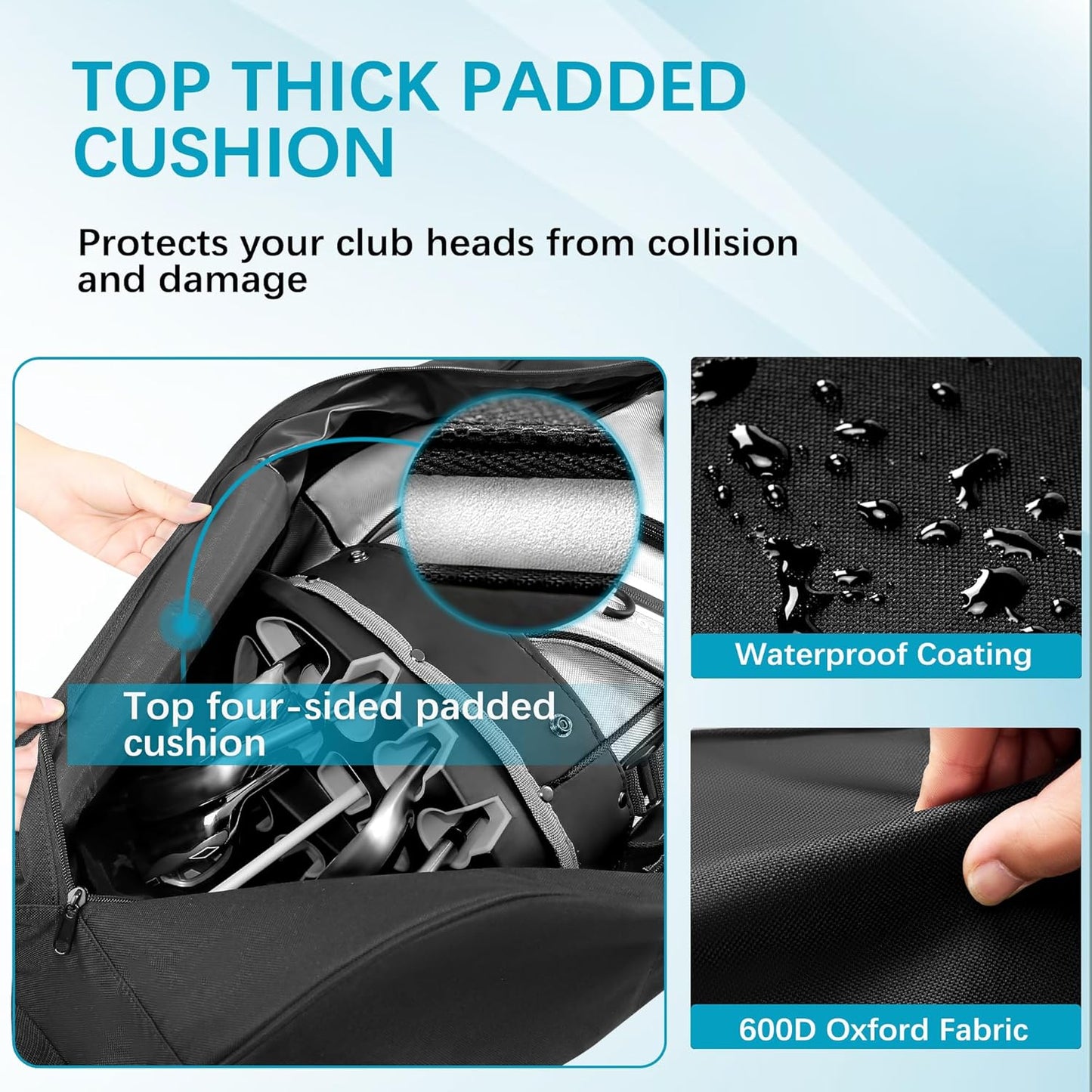 Himal Outdoors Soft-Sided Golf Travel Bag with Wheels - Heavy Duty 600D Polyester Oxford Wear-Resistant, Excellent Zipper Universal Size