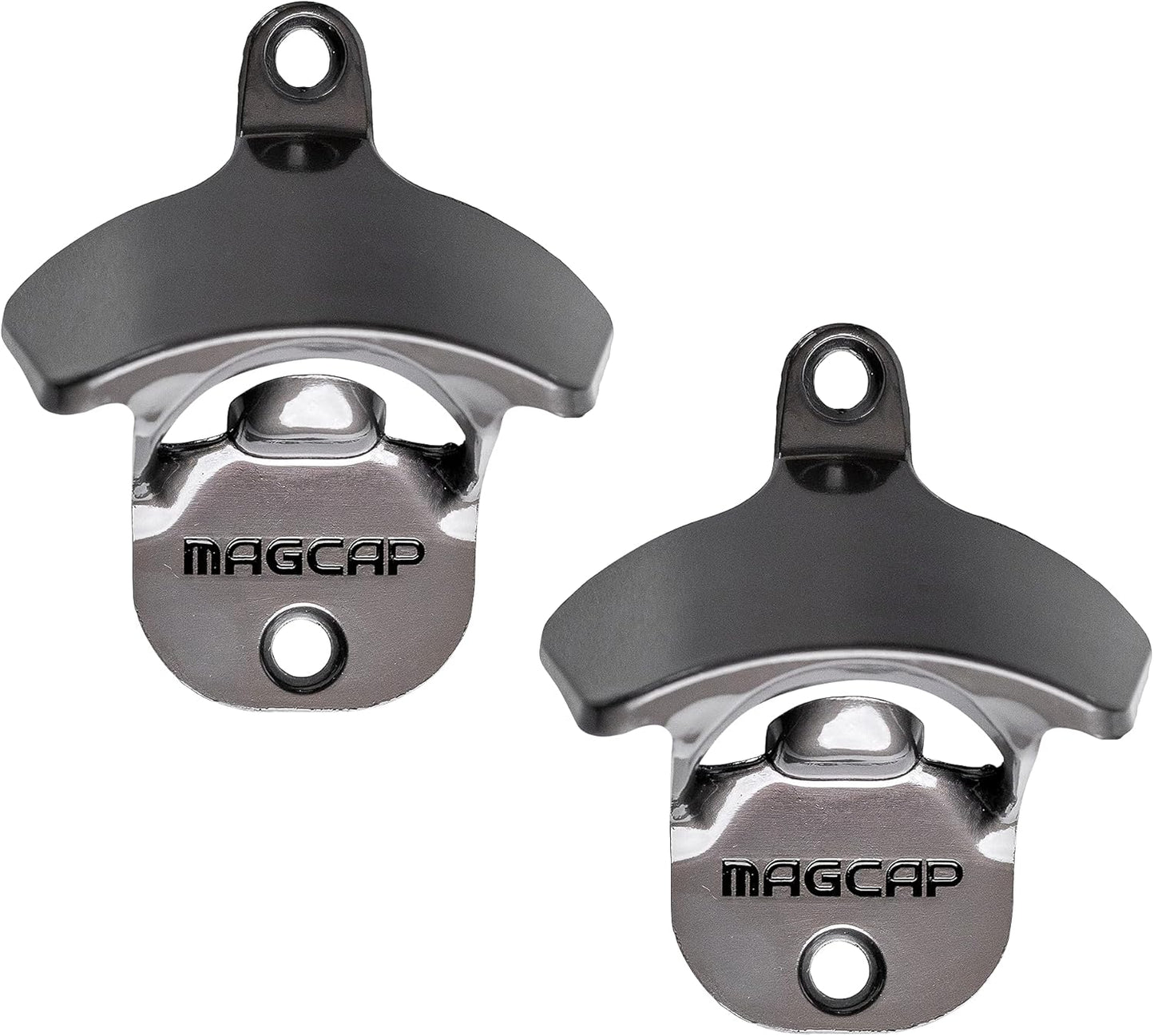 Outdoor Bottle Opener Wall Mounted - Style Magnetic Beer Bottle Opener that Catches Caps - Easy to Install and Incredibly Convenient (2, Gunmetal Black)