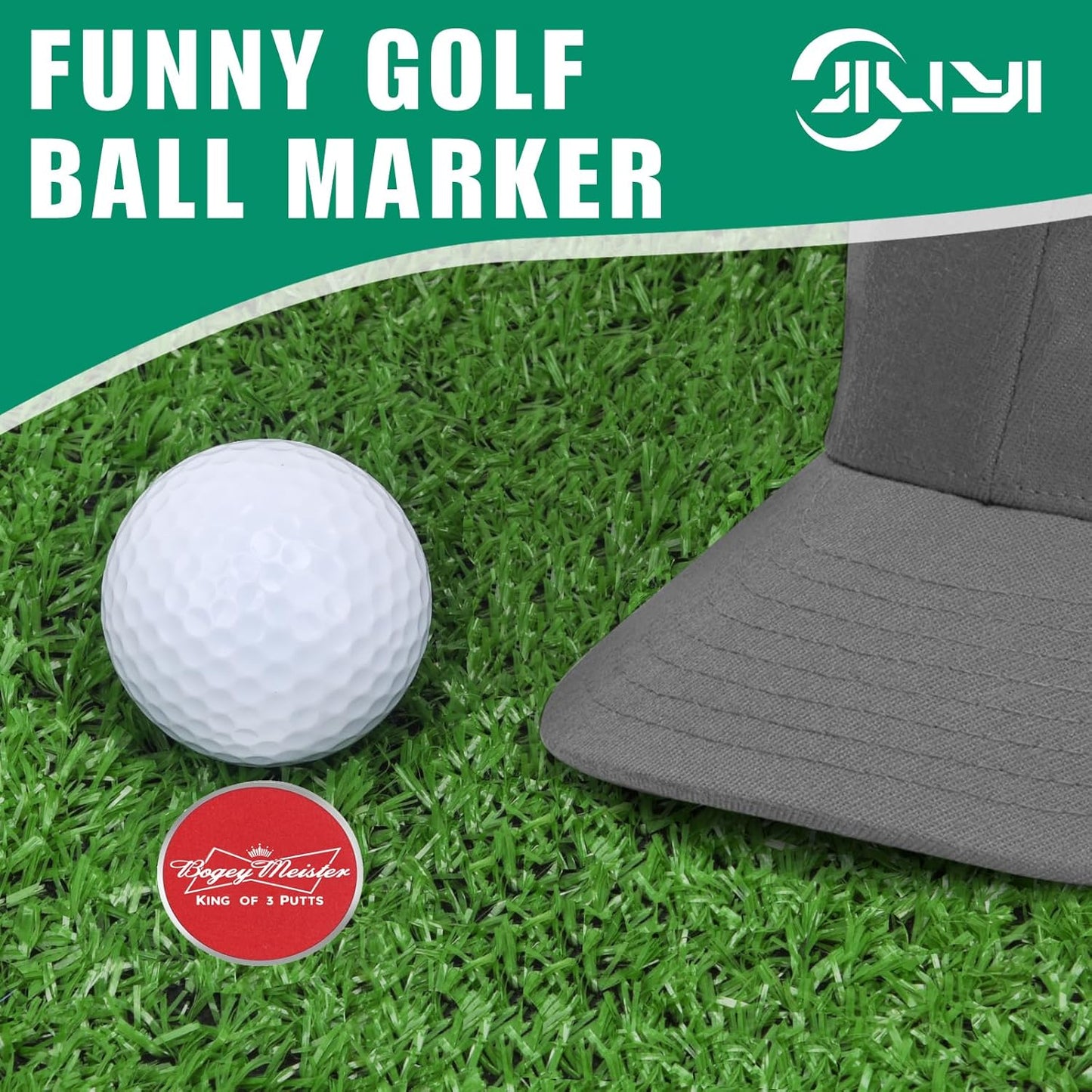 Golf Ball Marker Hat Clip, Funny Golf Accessories, Golf Gifts for Men 25 MM