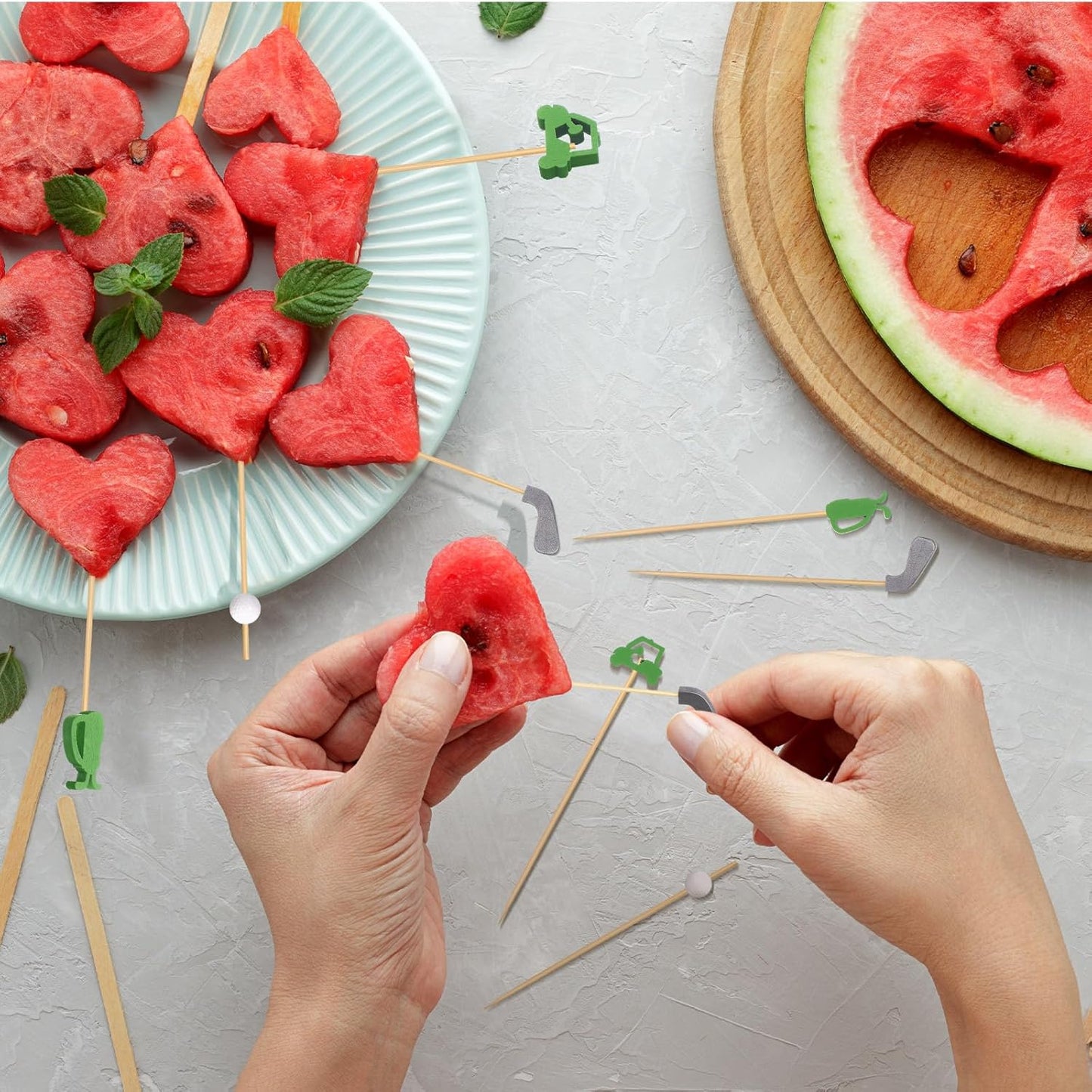 200 Pcs Golf Cocktail Picks 4.7" Toothpick for Appetizer Drink Stirrer Birthday Party Decor Cupcake Topper Sandwich Fruit Skewer Bamboo Stick Club Catered Event Buffet Party (Golf Combo)