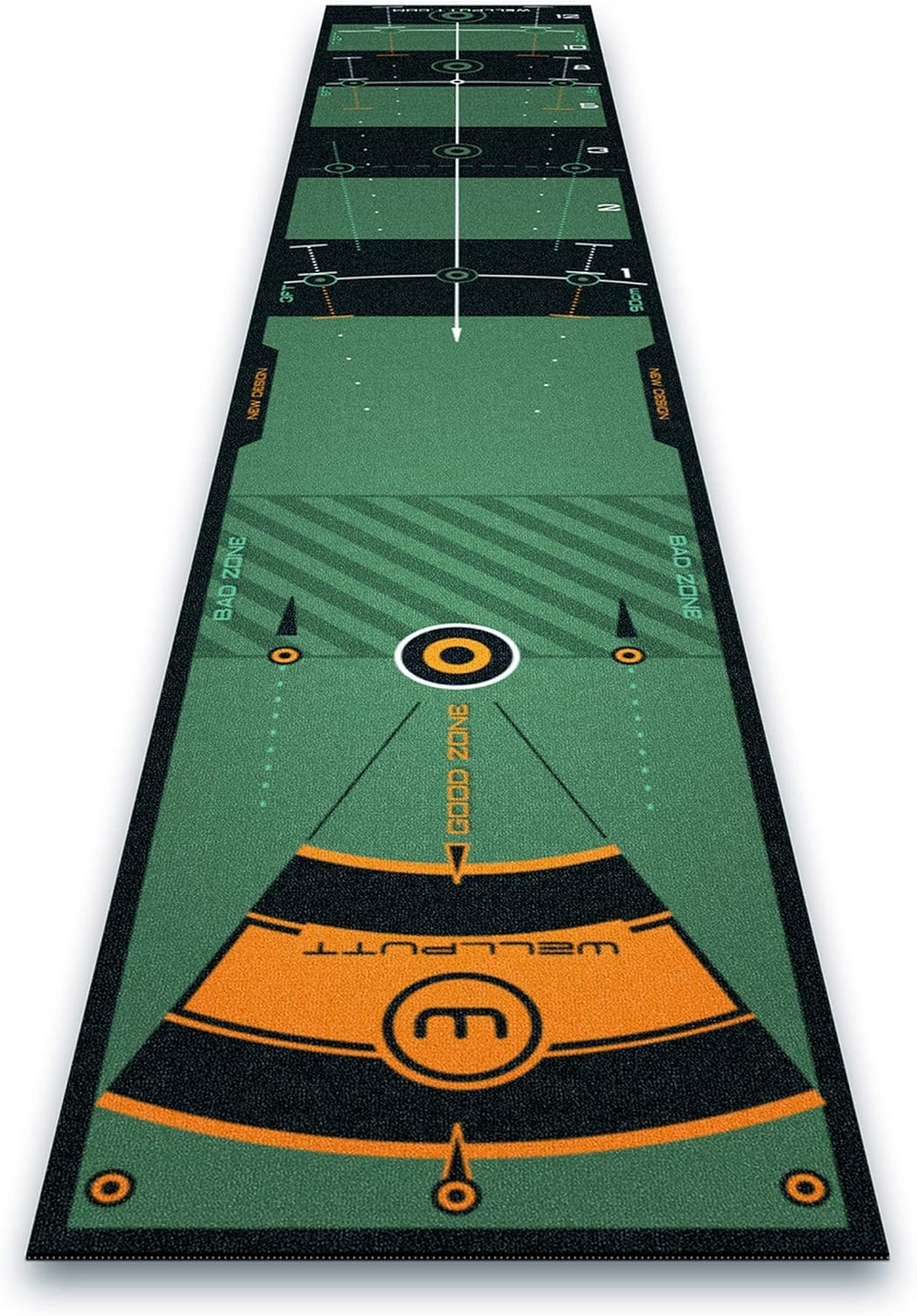 WELLPUTT - Golf Putting Training Mat - Classic Green 10ft
