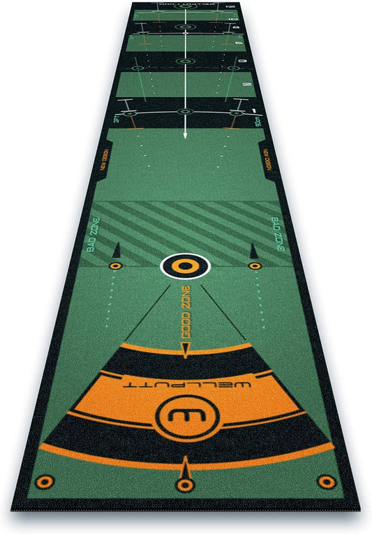WELLPUTT - Golf Putting Training Mat - Classic Green 10ft