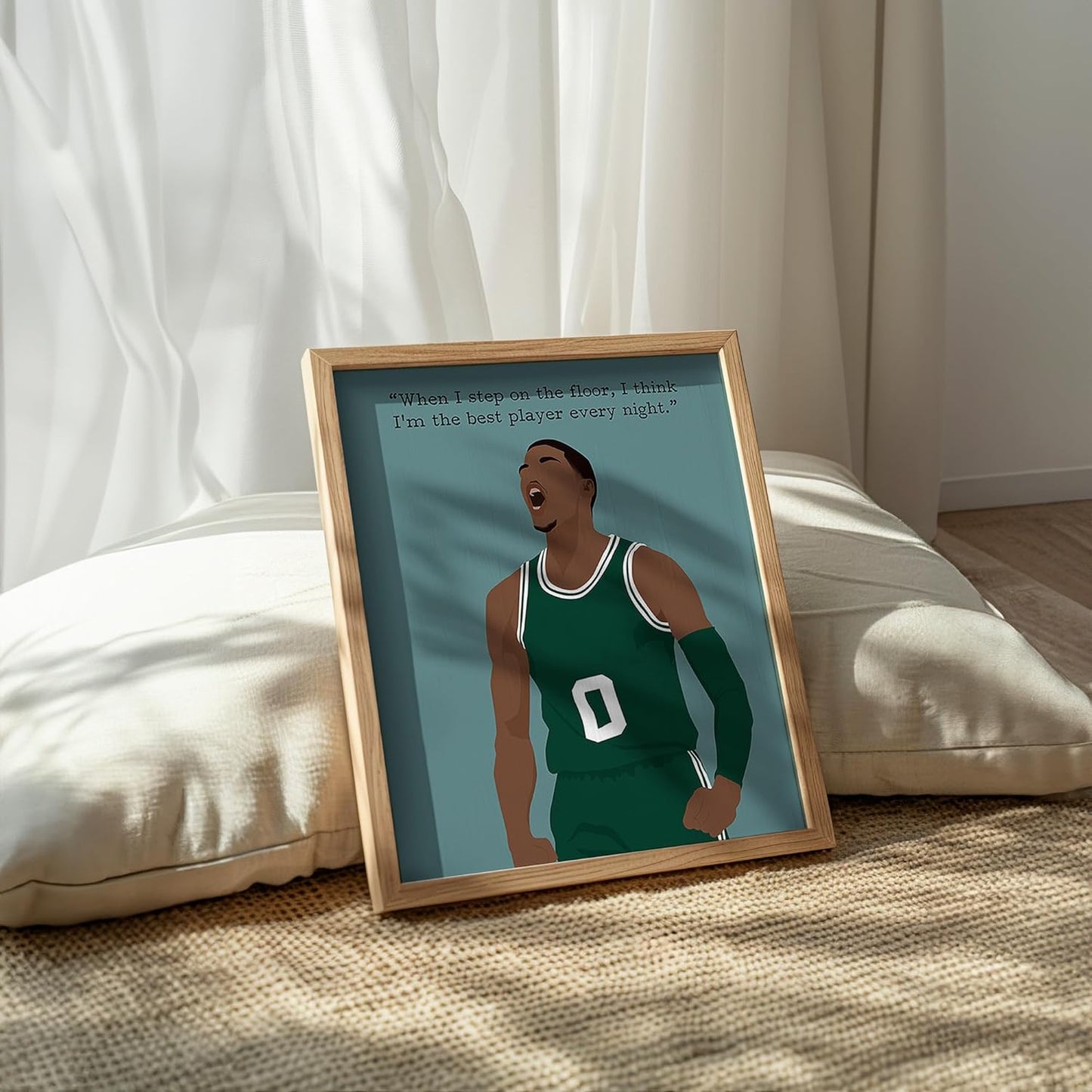 LOLUIS Motivational Basketball Superstar Hand-Drawn Artwork Sport Quote Wall Art Decorations (Unframed 8"x10", Basketball Player 9)