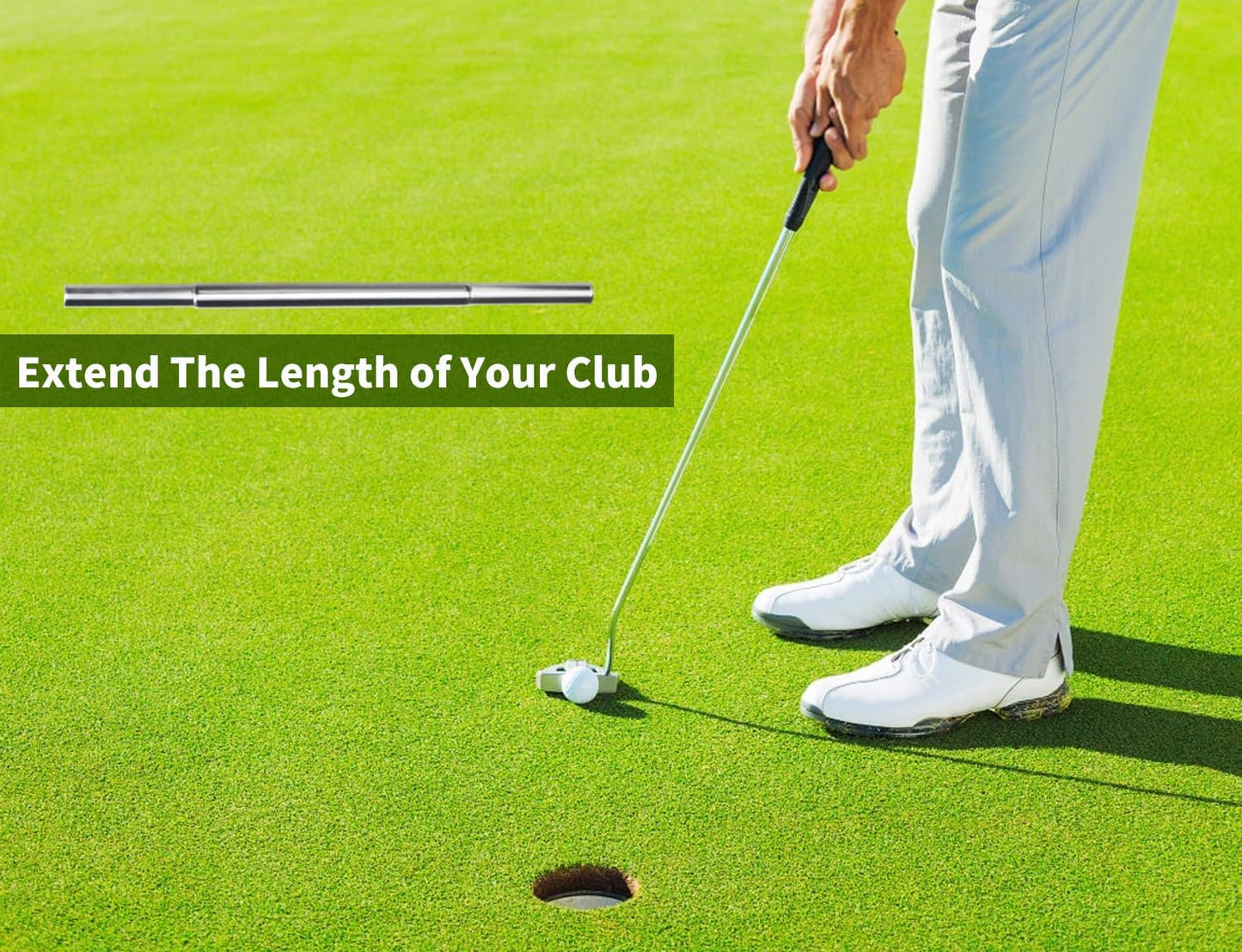 5PCS Golf Club Extensions Steel Shaft Iron Length Extension Kit Repair Replacement, Silver