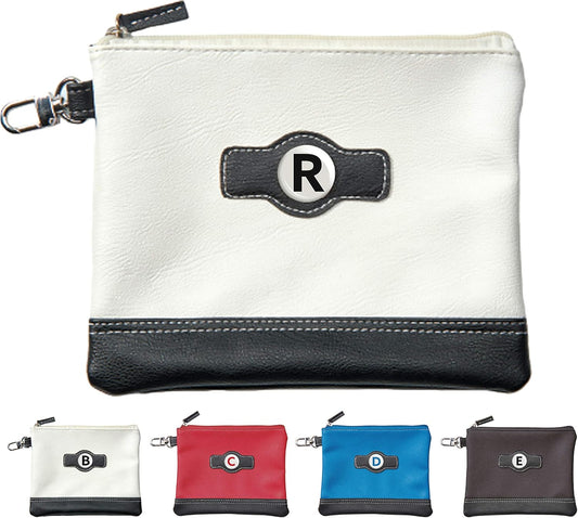 Golf Pouch | Personalized Initial Monogram Letters (A-Z) Zipper Valuables Pouch