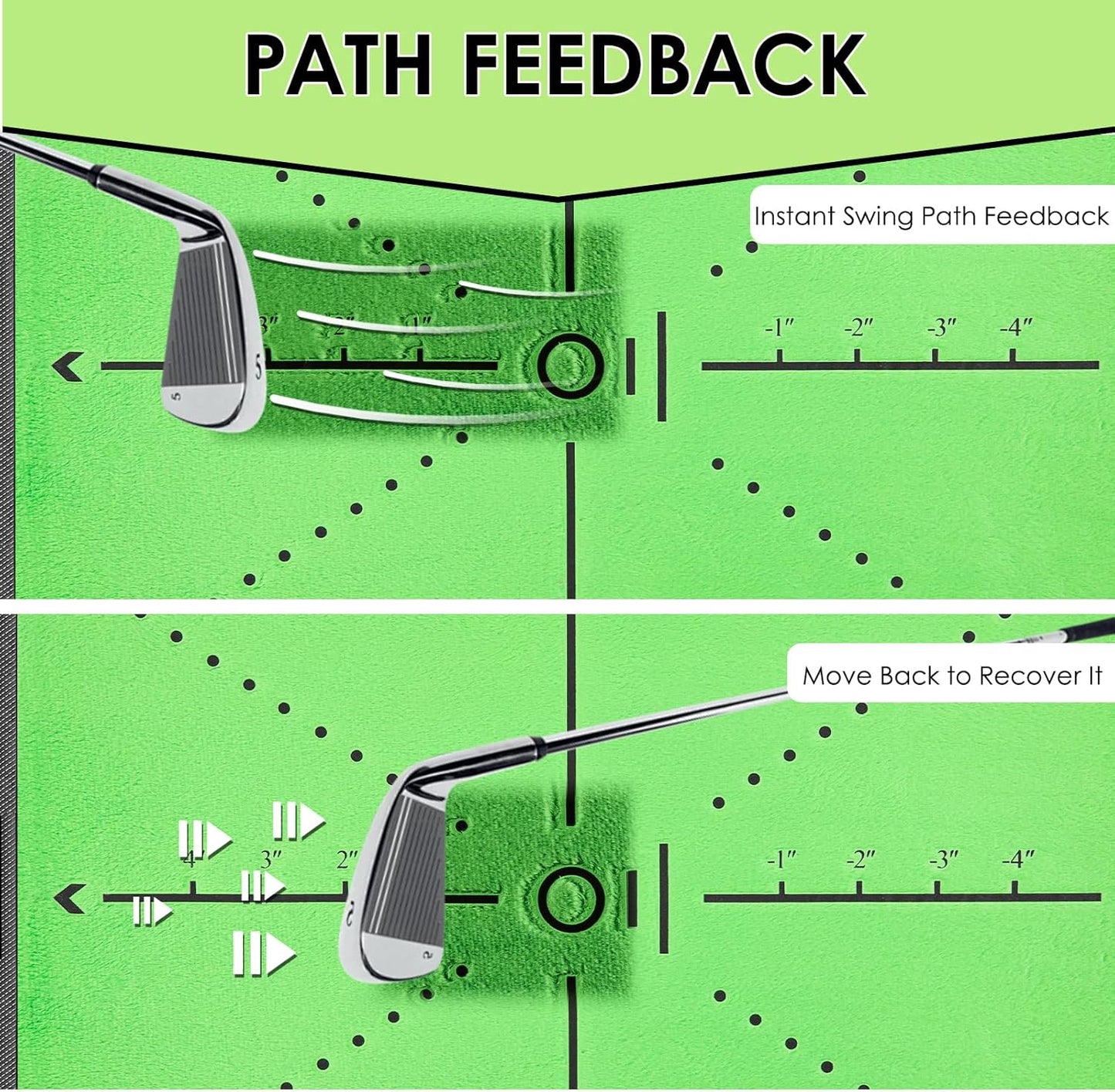 Golf Hitting Mat with Swing Path Tracer – Durable Golf Practice Mat for Indoor/Outdoor Use, Driving & Chipping Training – Golf Training Aid and Gift for Men & Women