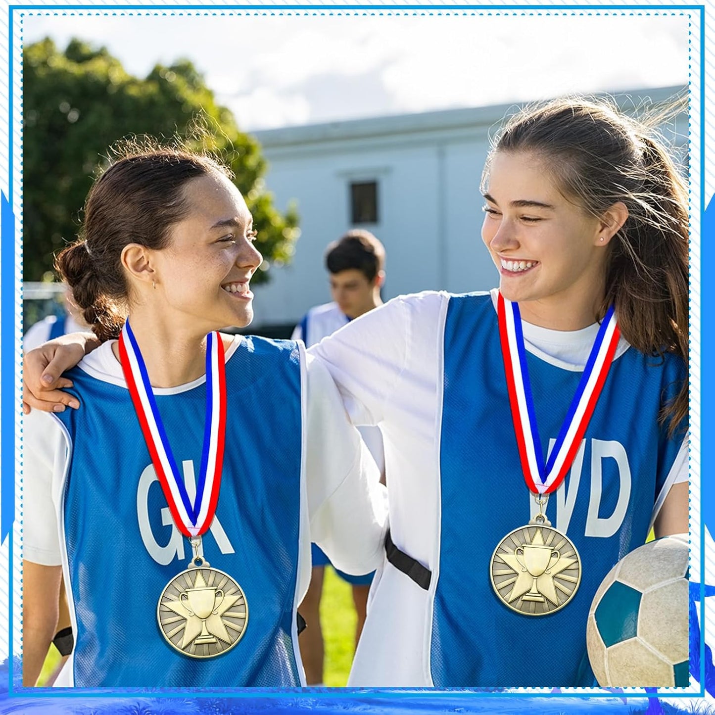 Remuuly 30 Pcs Gold Medals Bulk 2'' Basketball Soccer Baseball Volleyball Football Lacrosse Kickball Cheer Bowling Trophy Medals for Awards for Sports Participation Winner Gift