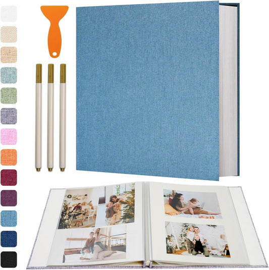 Vienrose Photo Album Self Adhesive 4x6 5x7 3x5 8x10 Scrapbook Album DIY Scrap Book with Metallic Pen 120 Pages